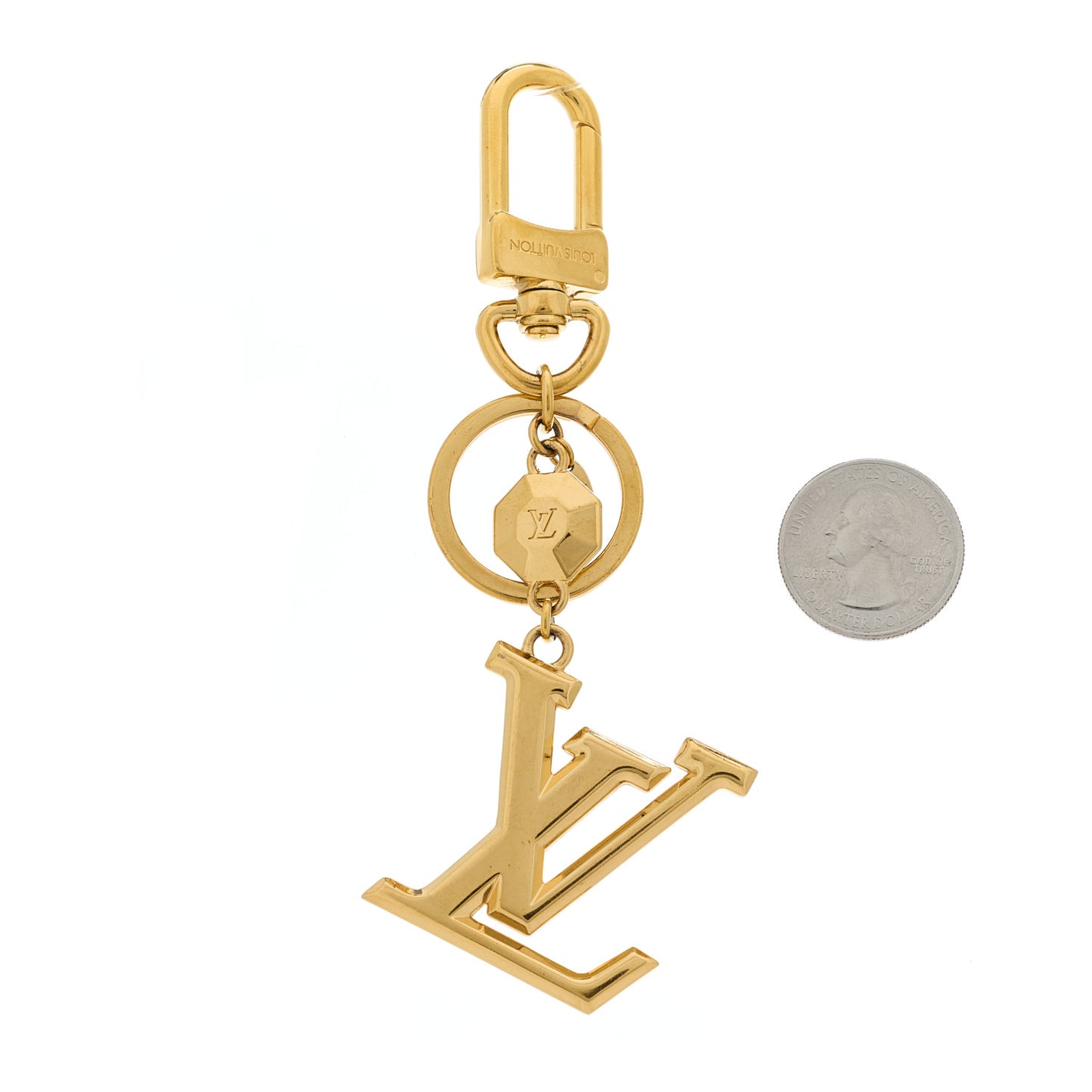 LV Facettes Bag Charm Key Holder Gold