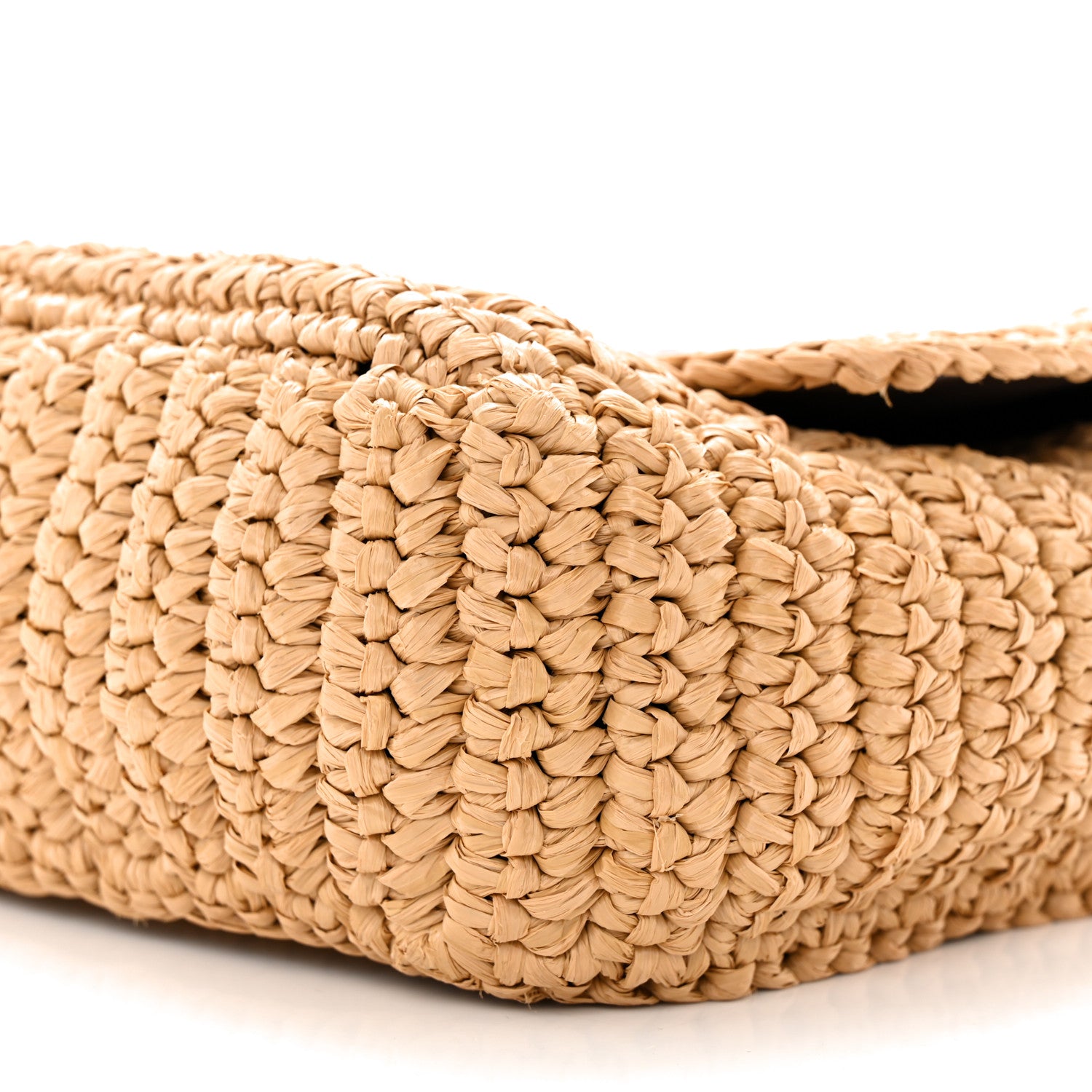 Saint Laurent Raffia Calfskin Monogram Medium Niki Chain Satchel Natural 11 of 18