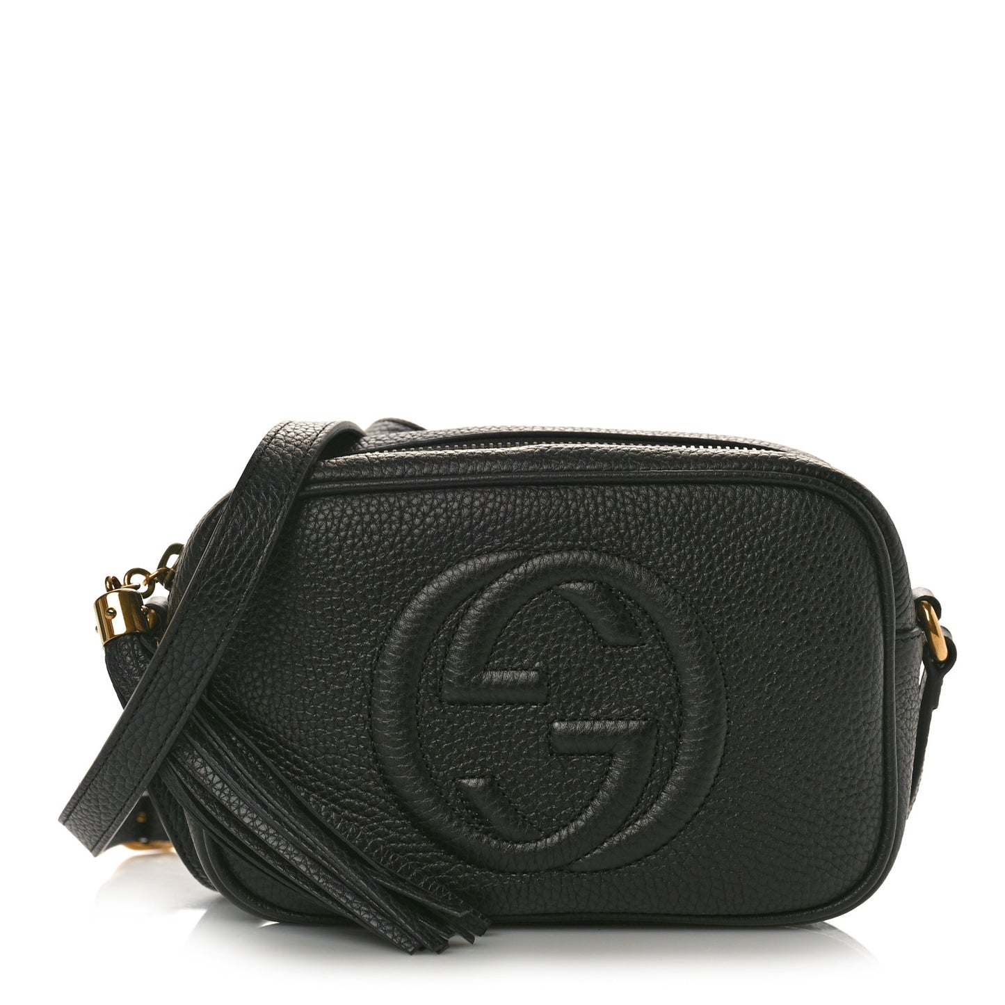 Pebbled Calfskin Mini Soho Disco Bag Black