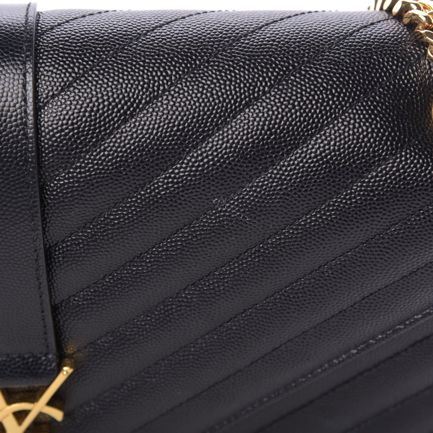 Grain De Poudre Matelasse Chevron Large Monogram Satchel Black
