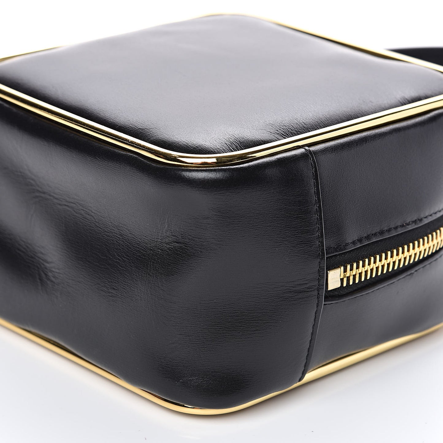 Supple Calfskin Halo Top Handle Bag Black