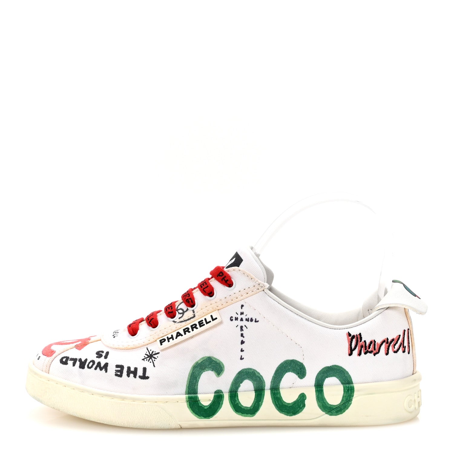 Chanel x Pharrell Williams Canvas Womens Sneakers 36.5 White