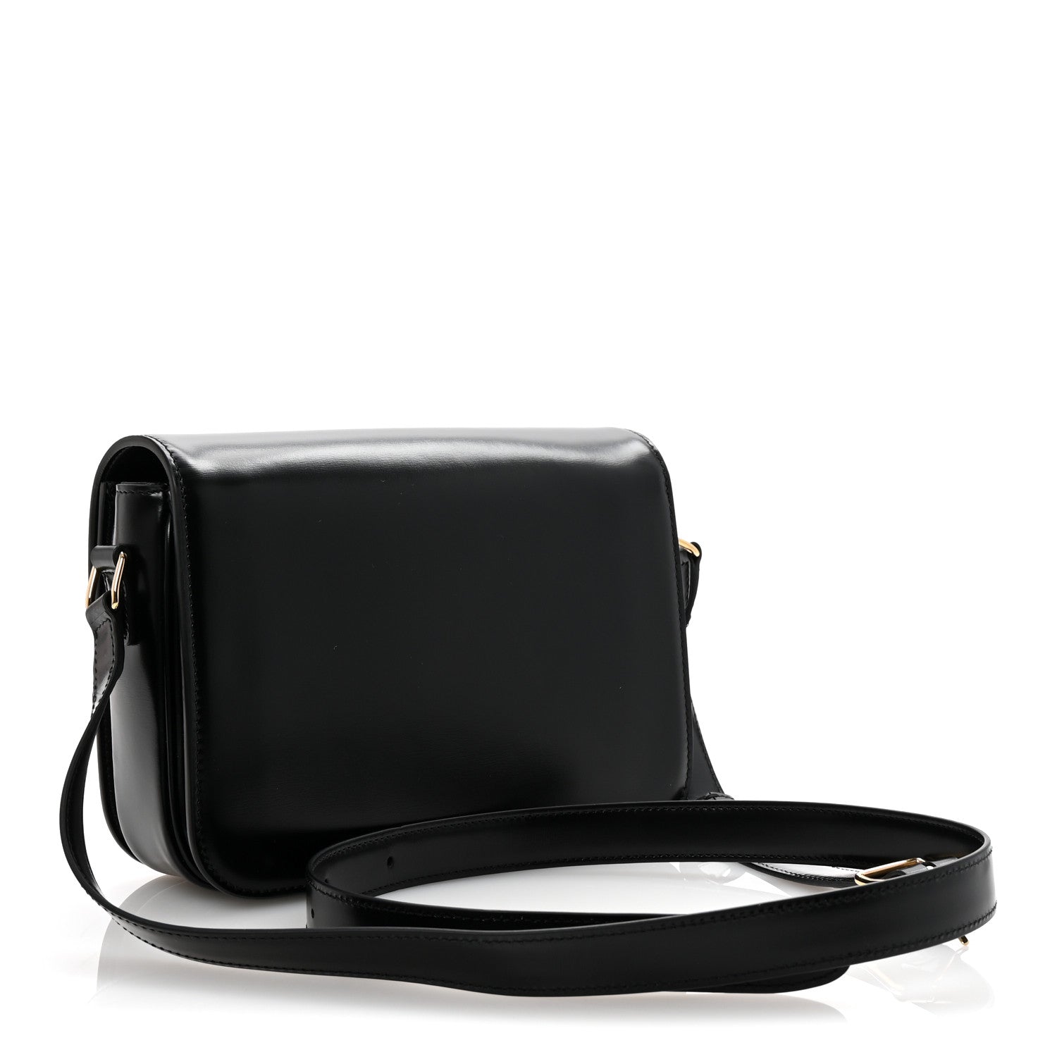 Celine Shiny Calfskin Medium Triomphe Black 3 of 10