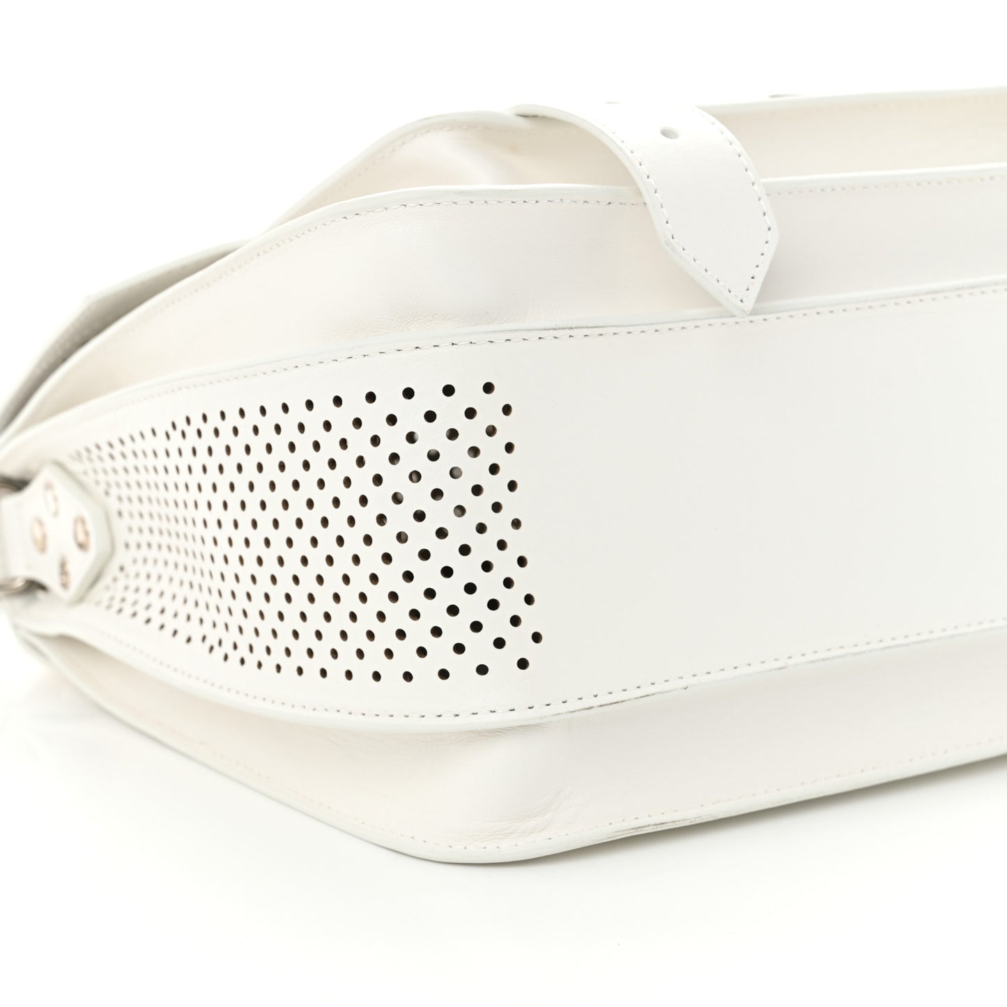 Lambskin Perforated Medium PS1 Satchel White