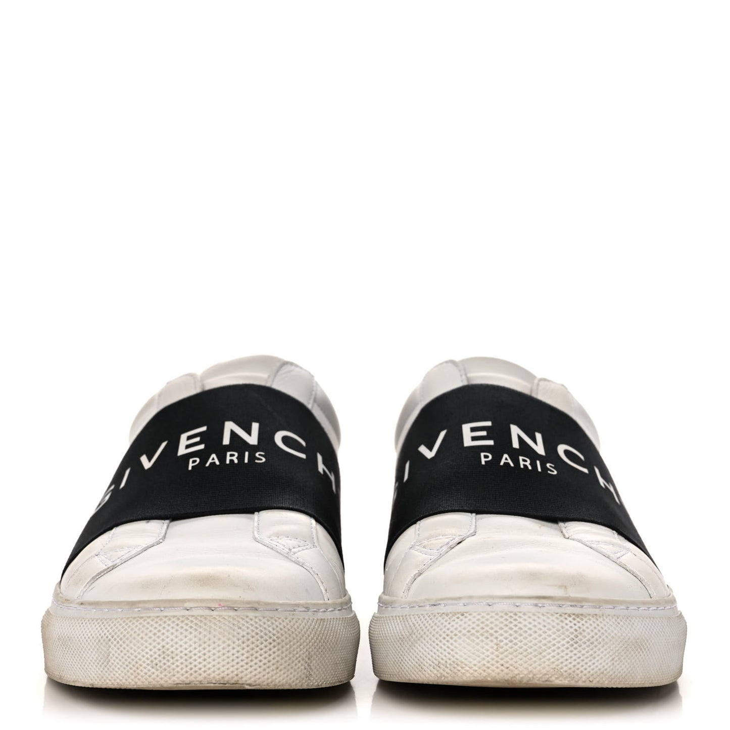 Calfskin Band Logo Womens Urban Street Sneakers 38.5 White Black