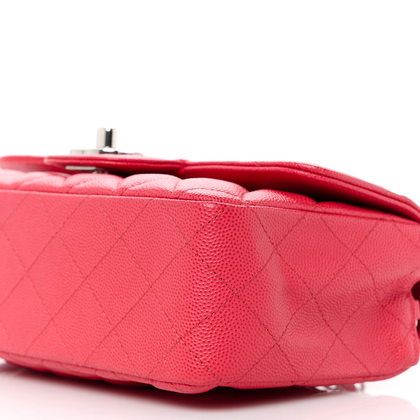 Caviar Quilted Mini Rectangular Flap Dark Pink