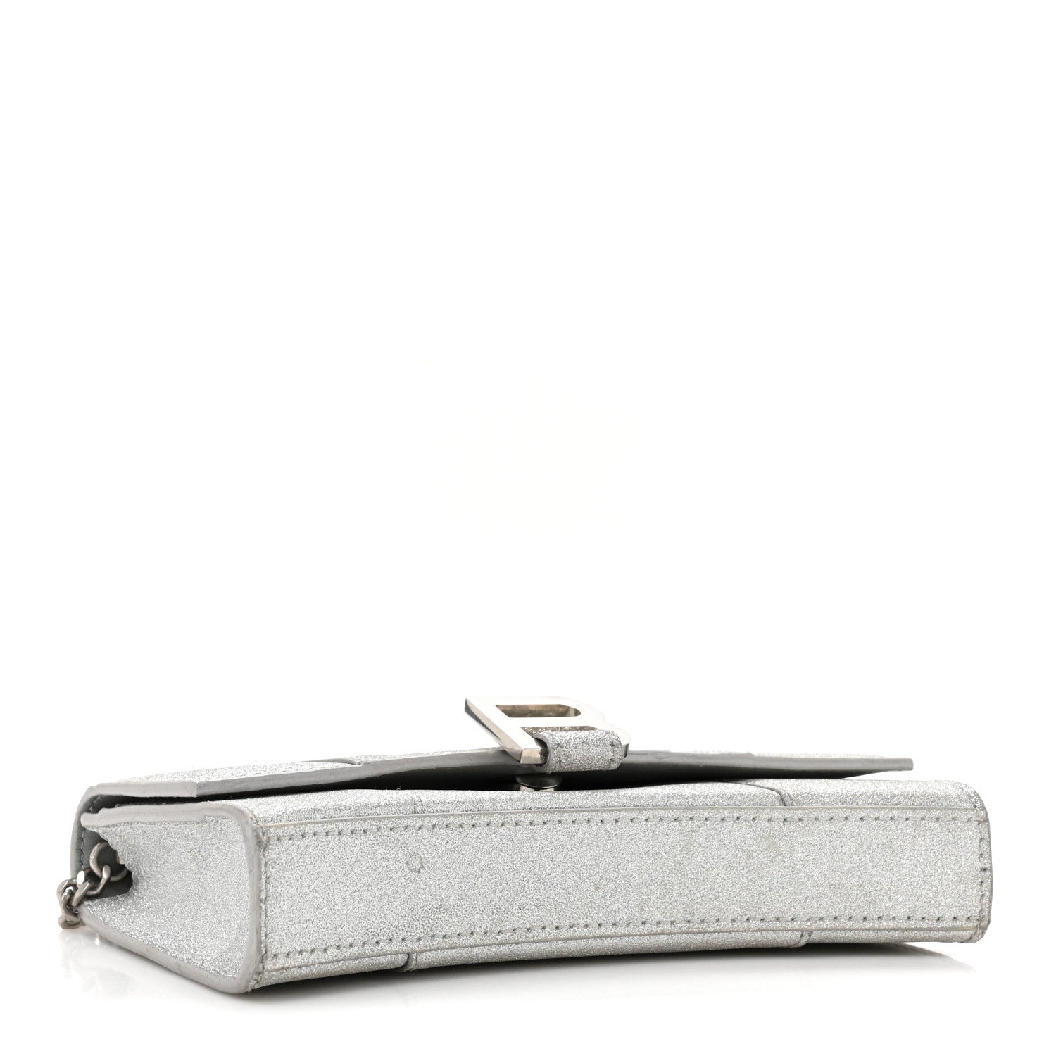 Balenciaga Sparkling Fabric XS Hourglass Wallet On Chain Silver 4 of 17