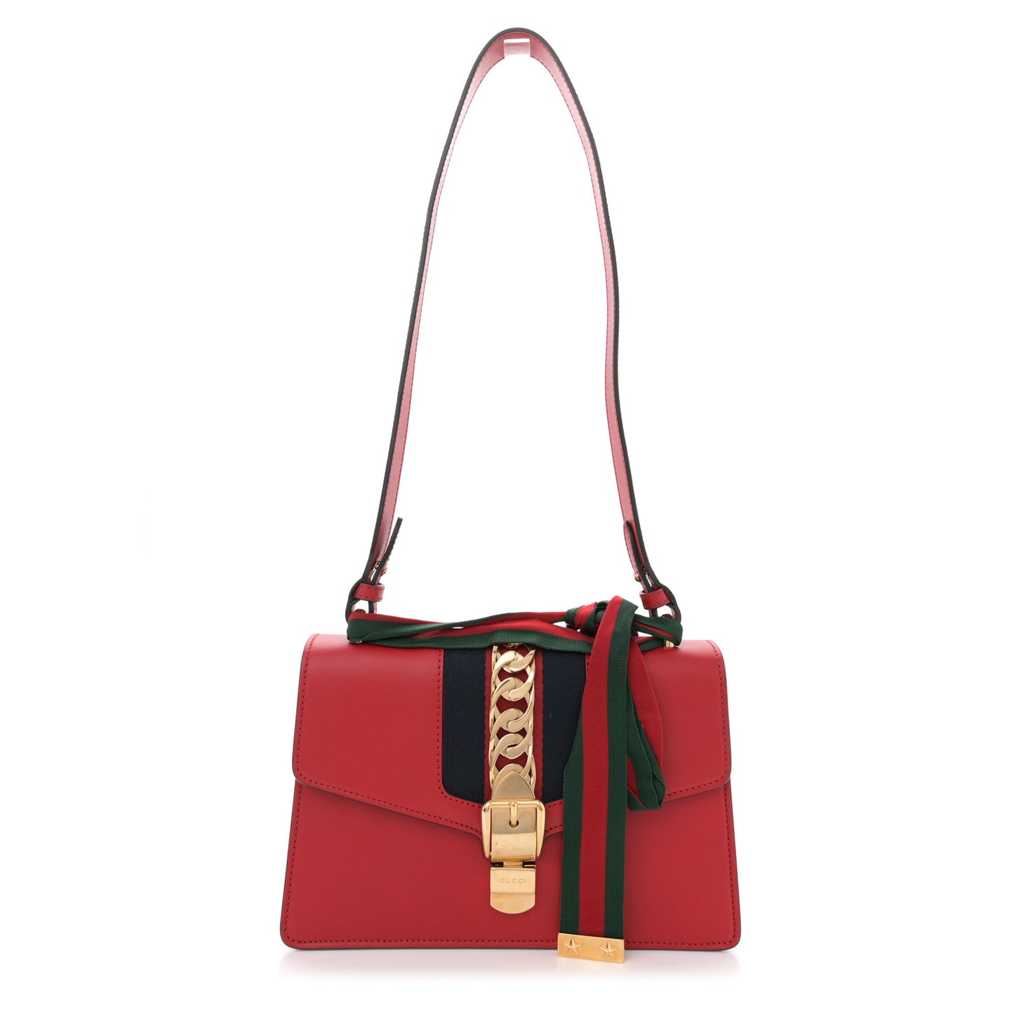 Calfskin Small Sylvie Shoulder Bag Hibiscus Red