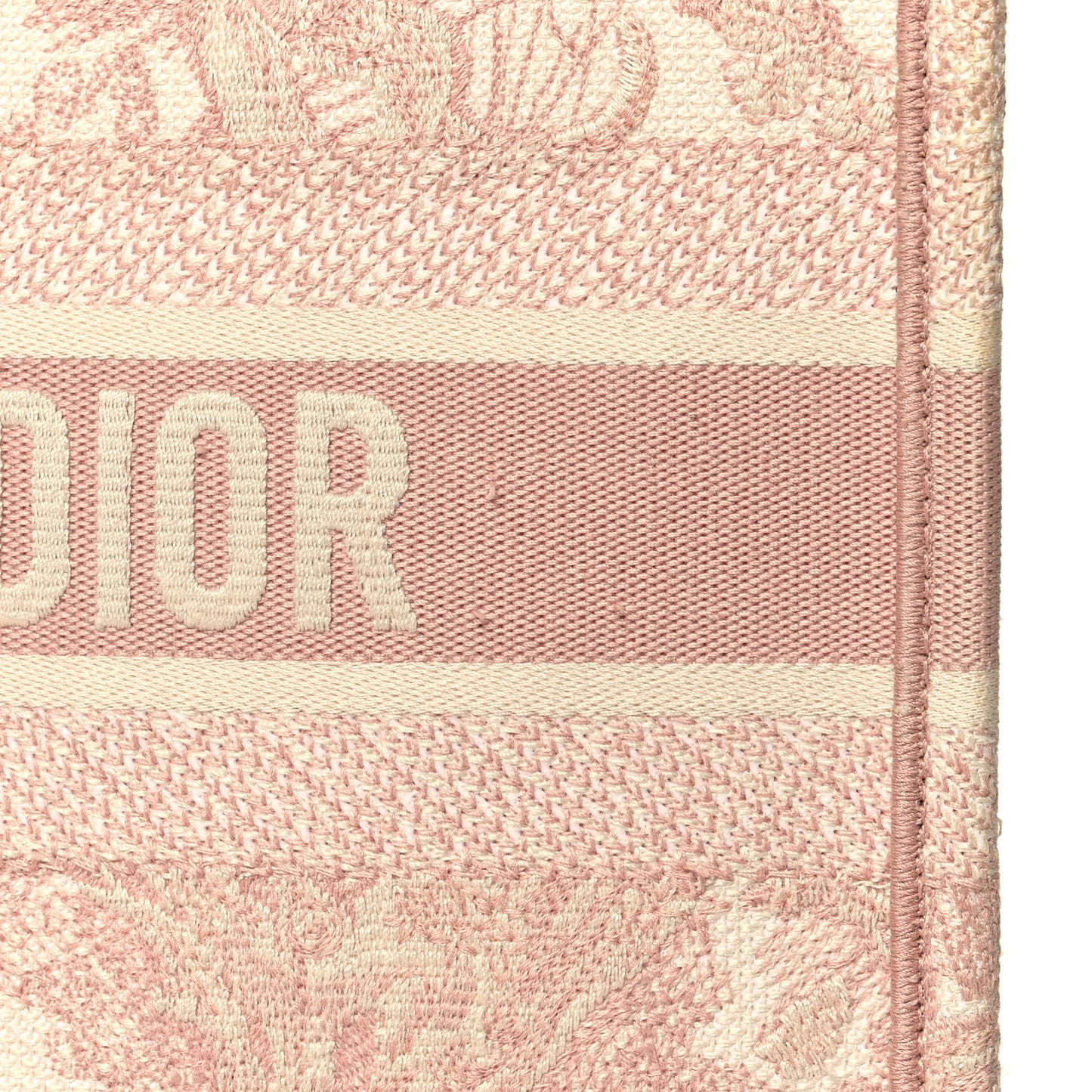 Canvas Embroidered Medium Dioriviera Toile De Jouy Book Tote Rose