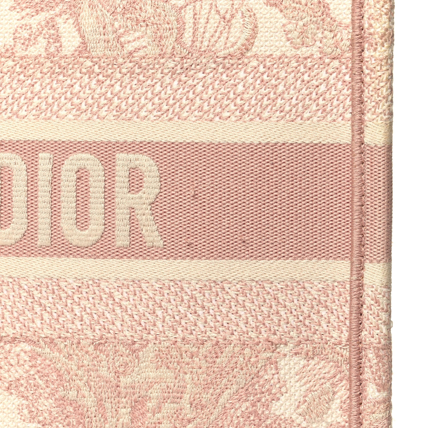 Christian Dior Canvas Embroidered Medium Dioriviera Toile De Jouy Book Tote Rose 13 of 15