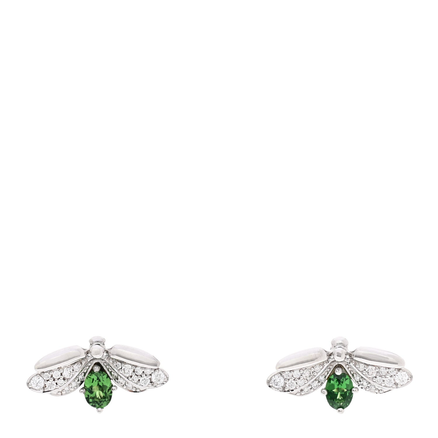 Tiffany Platinum Diamond Tsavorite Paper Flowers Firefly Earrings 1 of 5