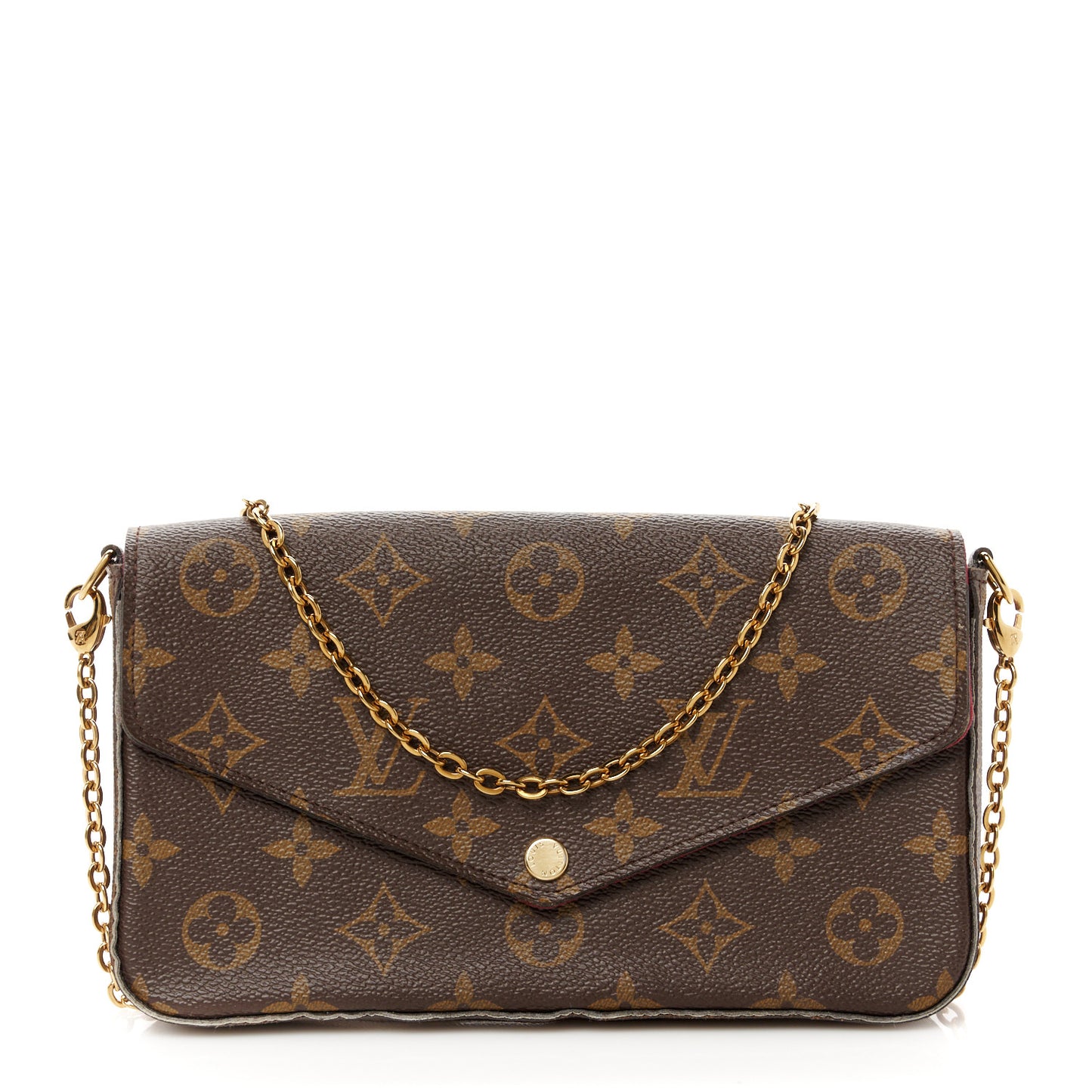 Monogram Pochette Felicie Chain Wallet Fuchsia