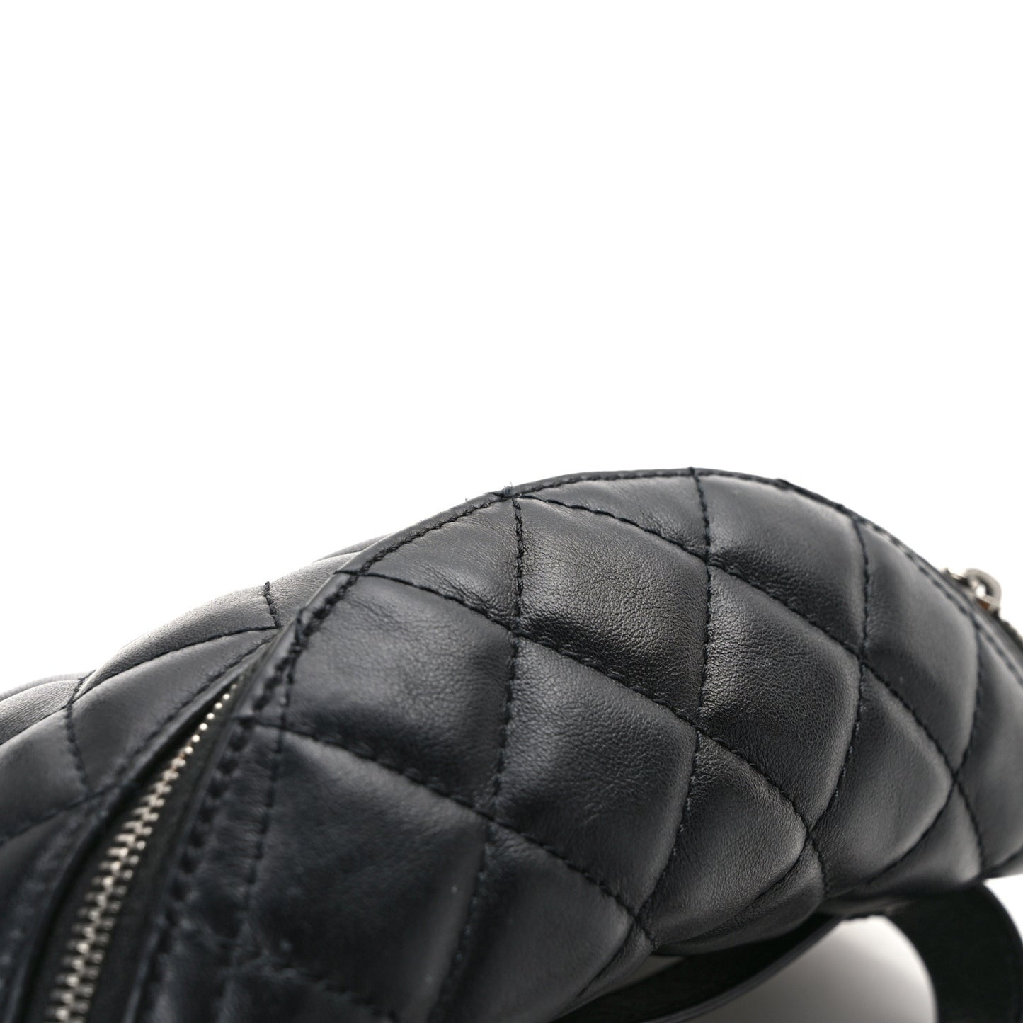 Calfskin Quilted Waist Belt Bag Black