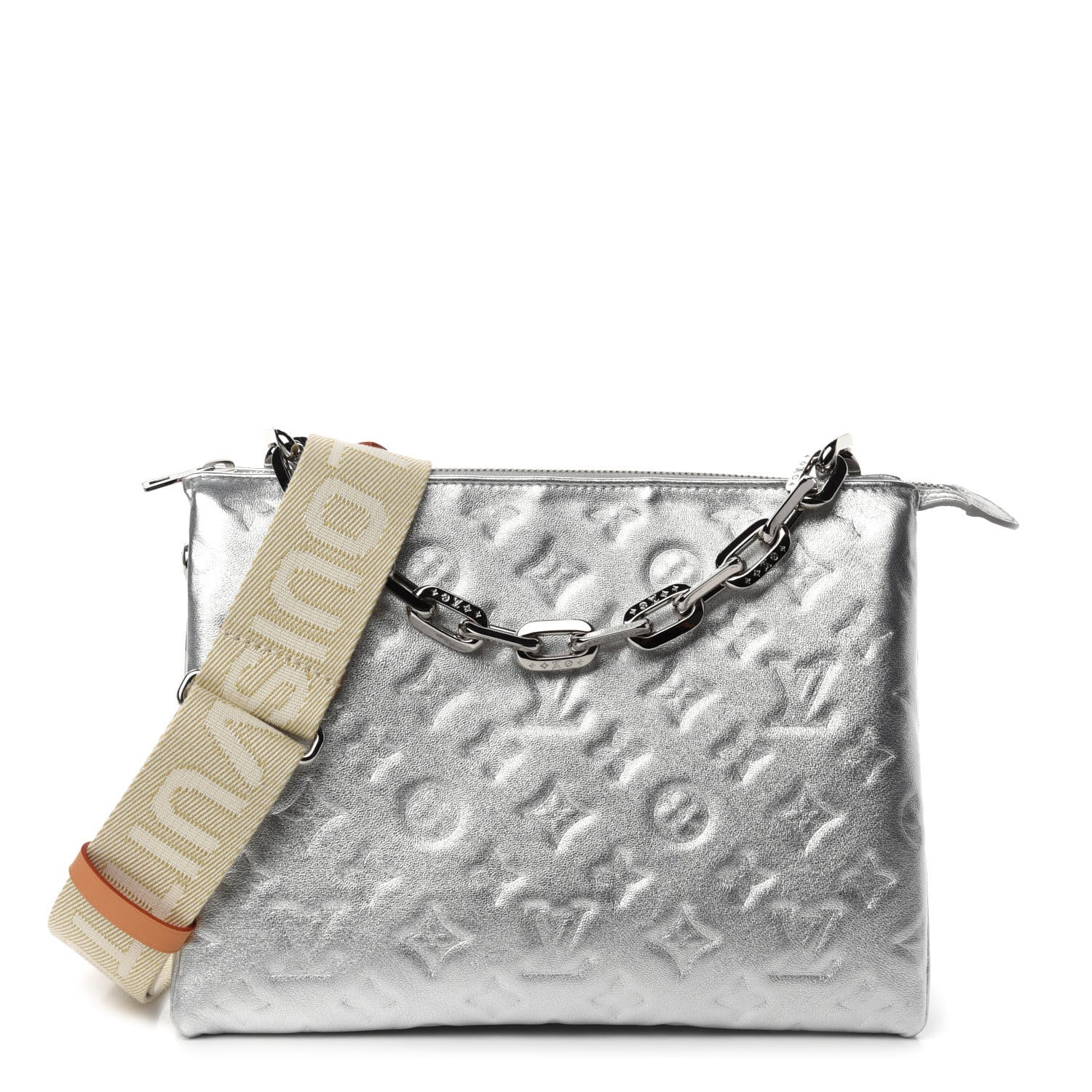 Louis Vuitton Metallic Lambskin Embossed Monogram Coussin PM