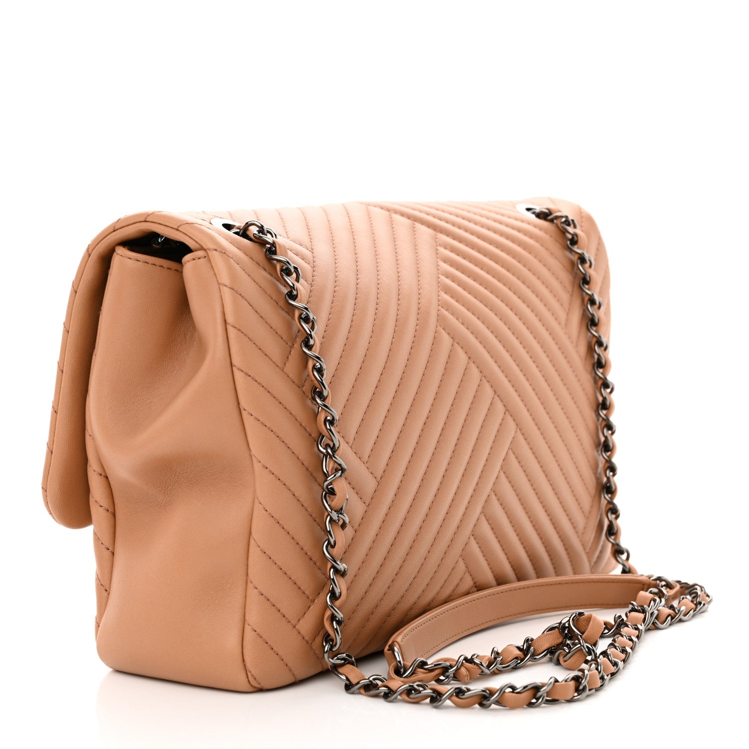 Chanel Lambskin Quilted Large CC Crossing Flap Camel 3 of 12