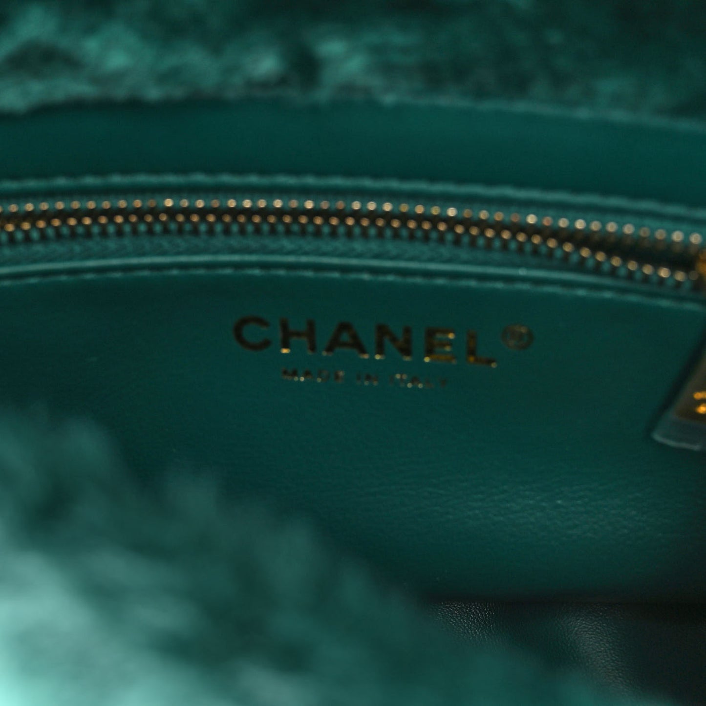Shearling Lambskin Quilted Flap Green
