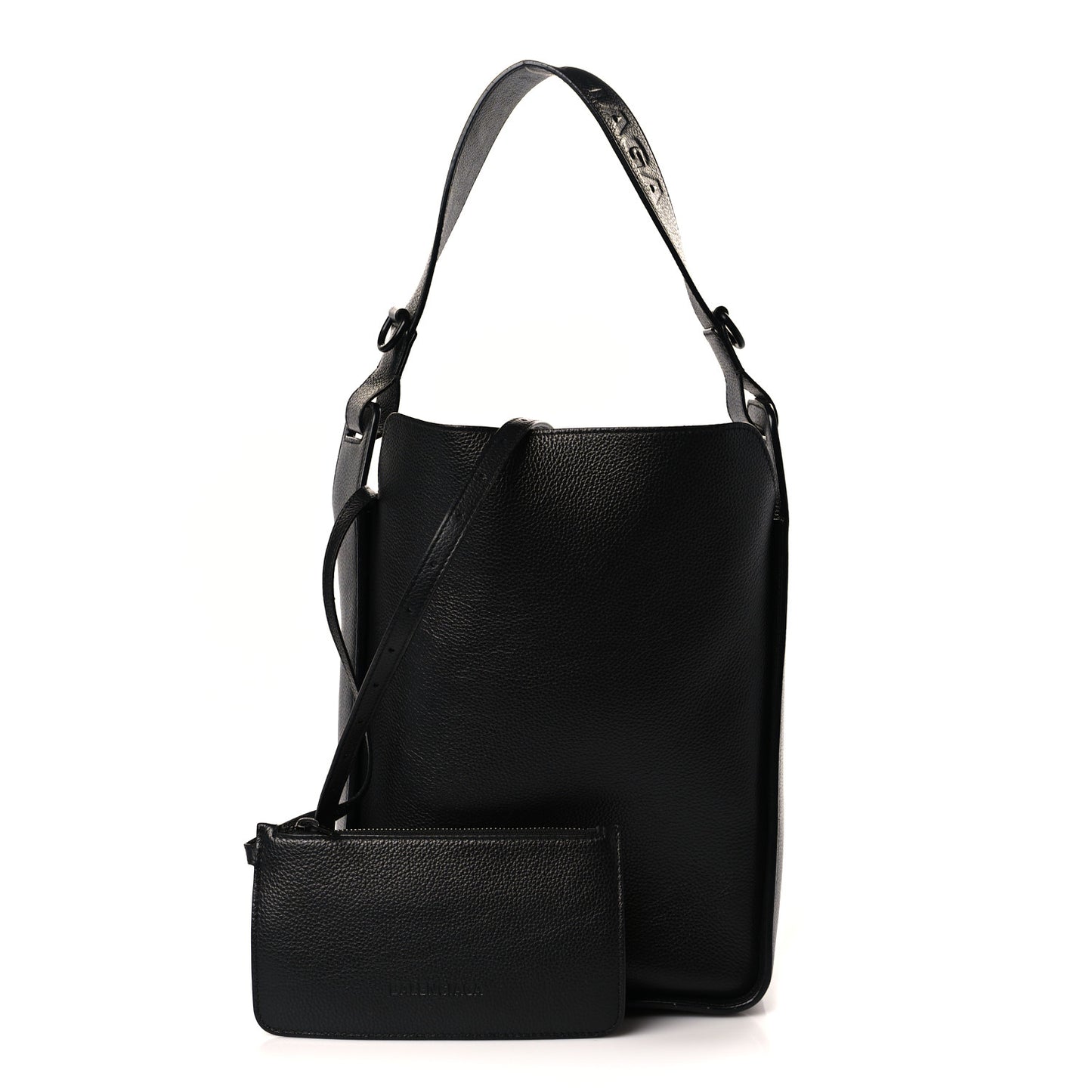 Calfskin Logo Embossed Small Tool 2.0 North-South Tote Black