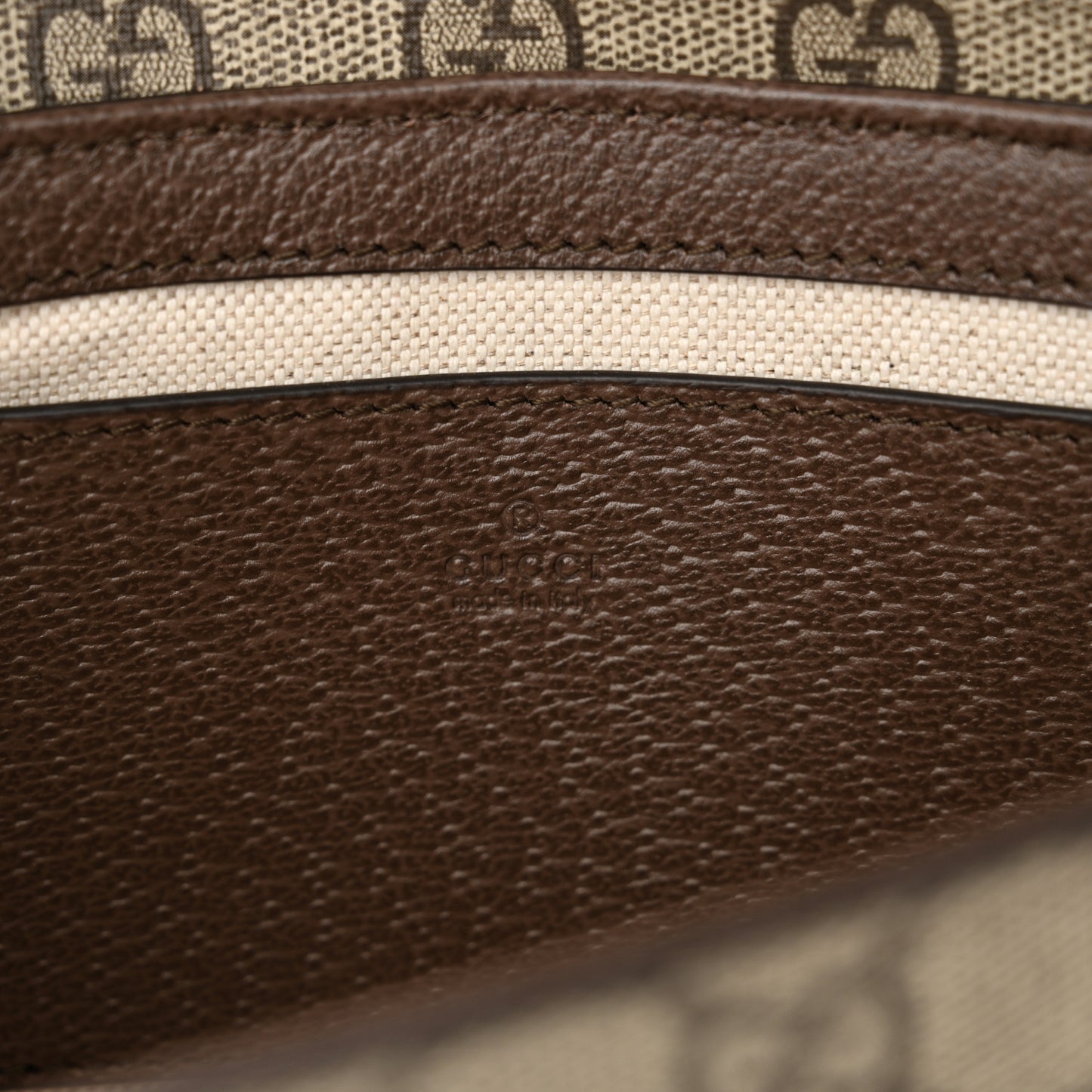 GG Supreme Monogram Textured Dollar Calfskin Web Mini Ophidia Envelope Shoulder Bag Beige Ebony
