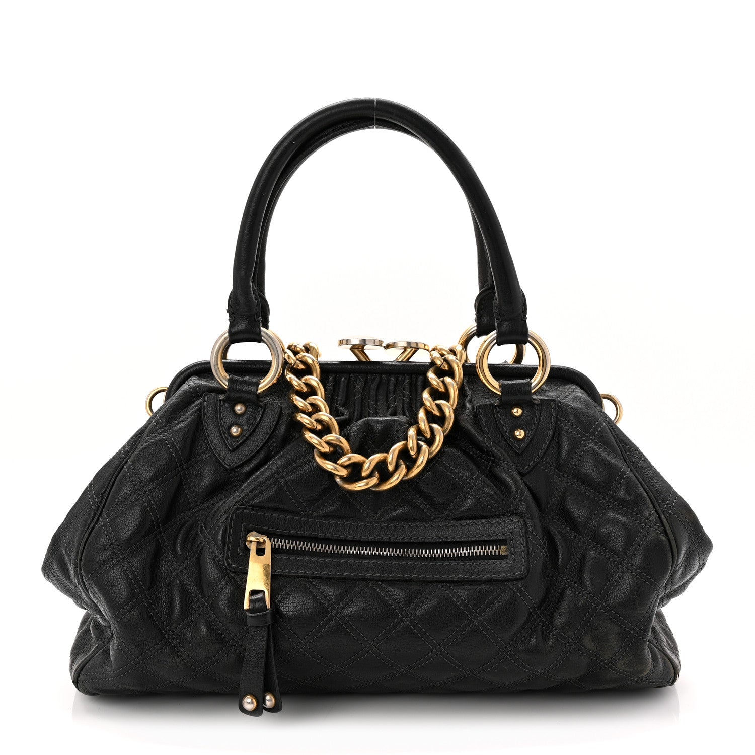 Marc Jacobs Calfskin Quilted Stam Black 1783757 – FASHIONPHILE