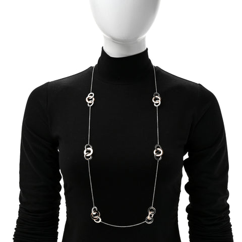 Sterling Silver Rubedo 1837 Interlocking Circles Long Necklace