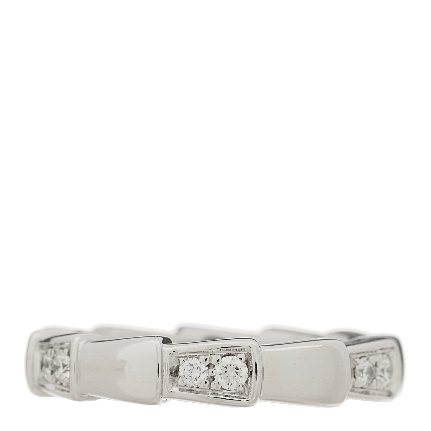 18K White Gold Diamond Serpenti Viper Band Ring 47 4