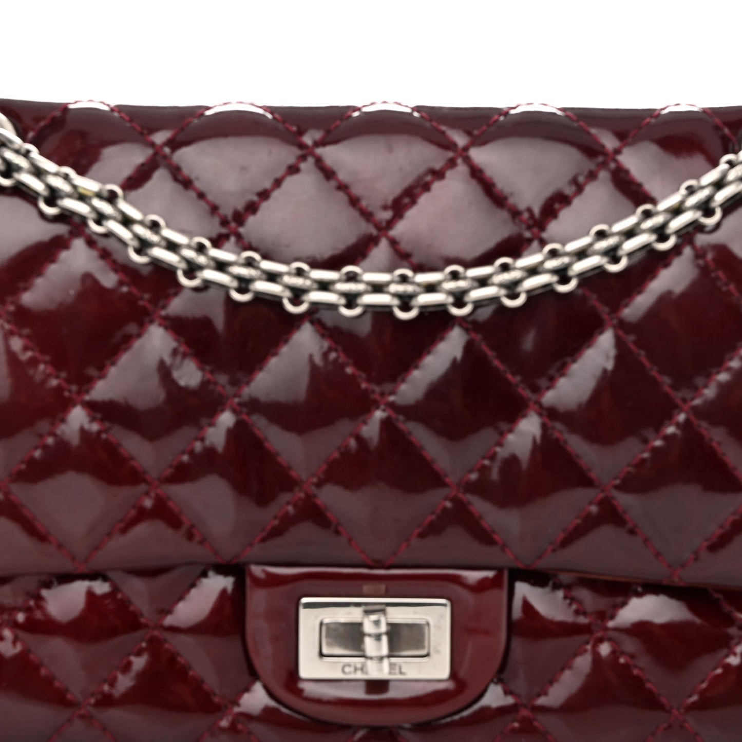 Patent Quilted 2.55 Reissue 226 Flap Burgundy