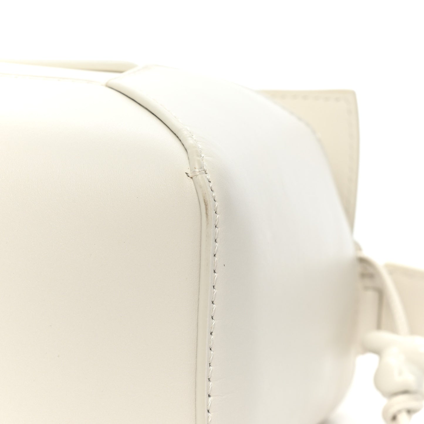 Satin Calfskin Small Puzzle Edge Bag White Glaze