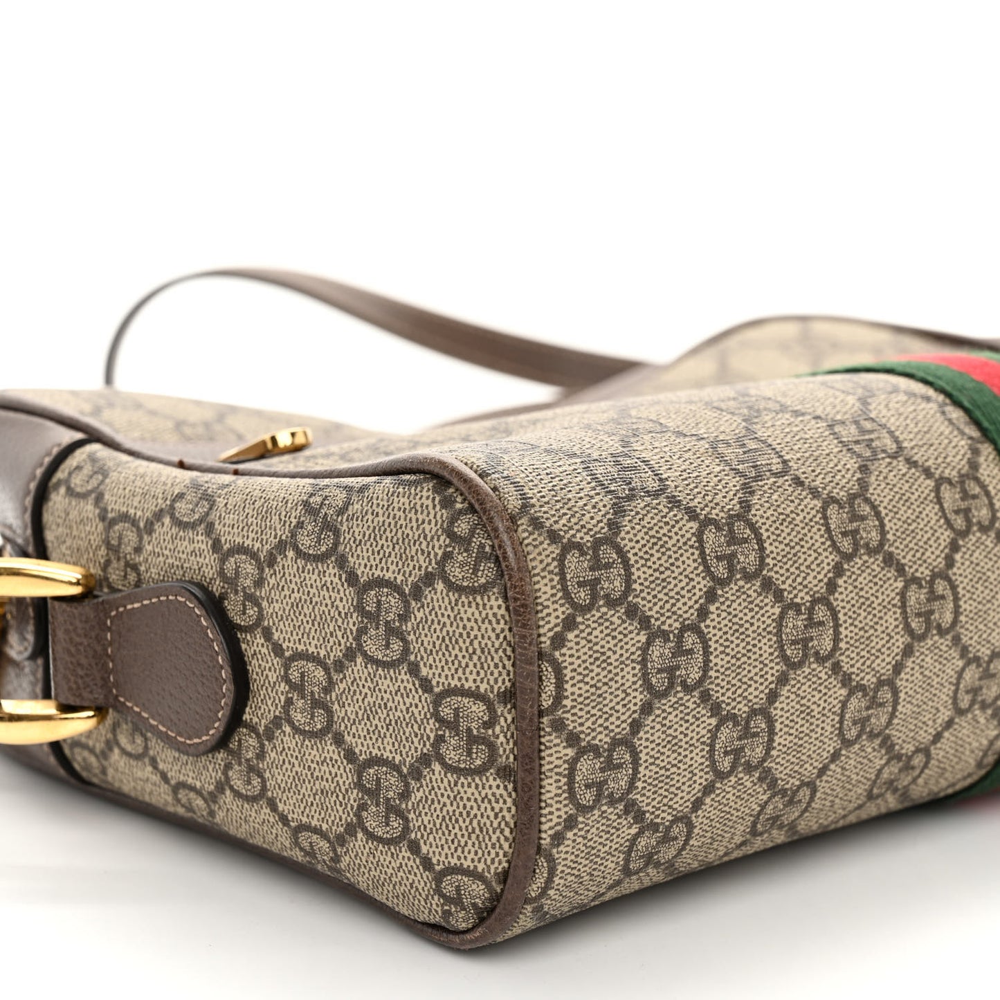 GG Supreme Monogram Web Small Ophidia Shoulder Bag Brown
