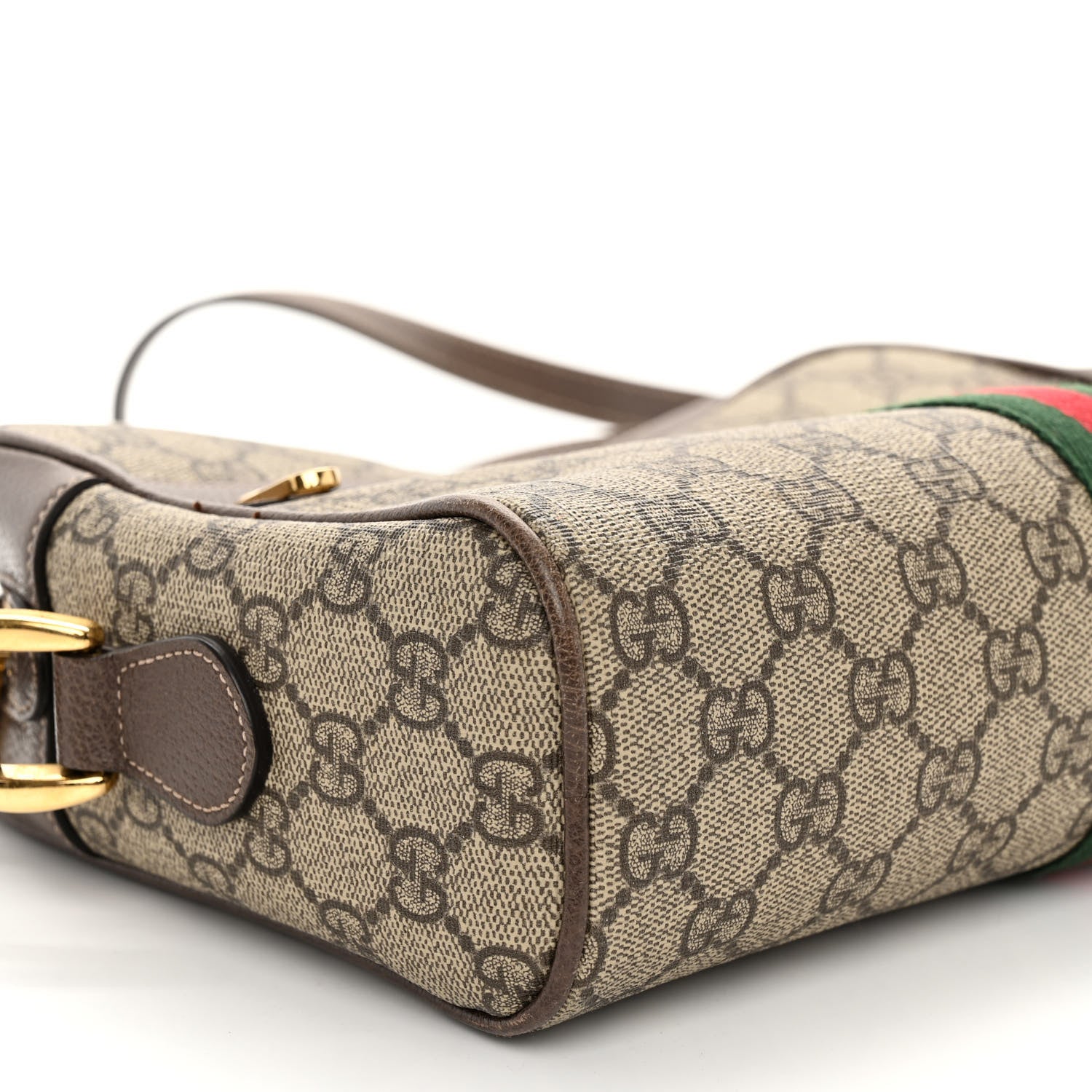 Gucci GG Supreme Monogram Web Small Ophidia Shoulder Bag Brown 9 of 11