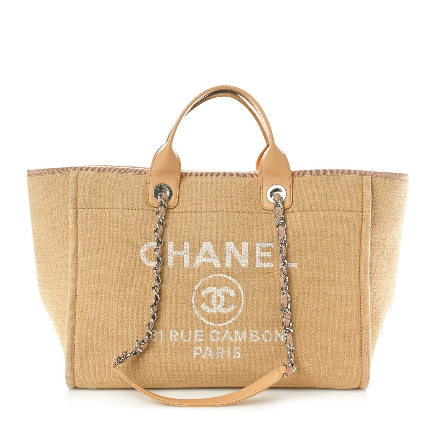 Mixed Fibers Medium Deauville Tote Beige