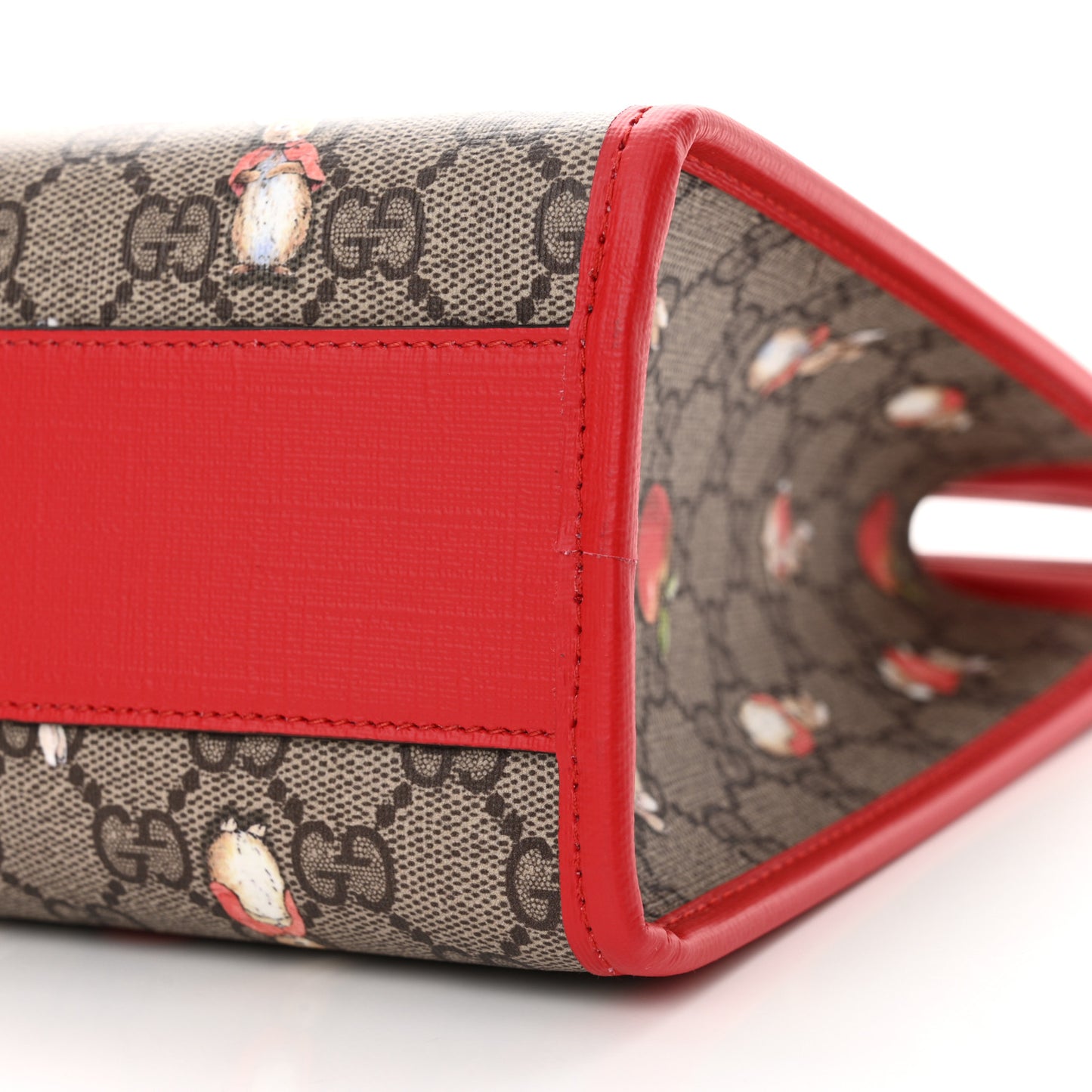 X Peter Rabbit GG Supreme Monogram Rabbit Apple Childrens Tote Beige Ebony Multicolor Bright Hibiscus