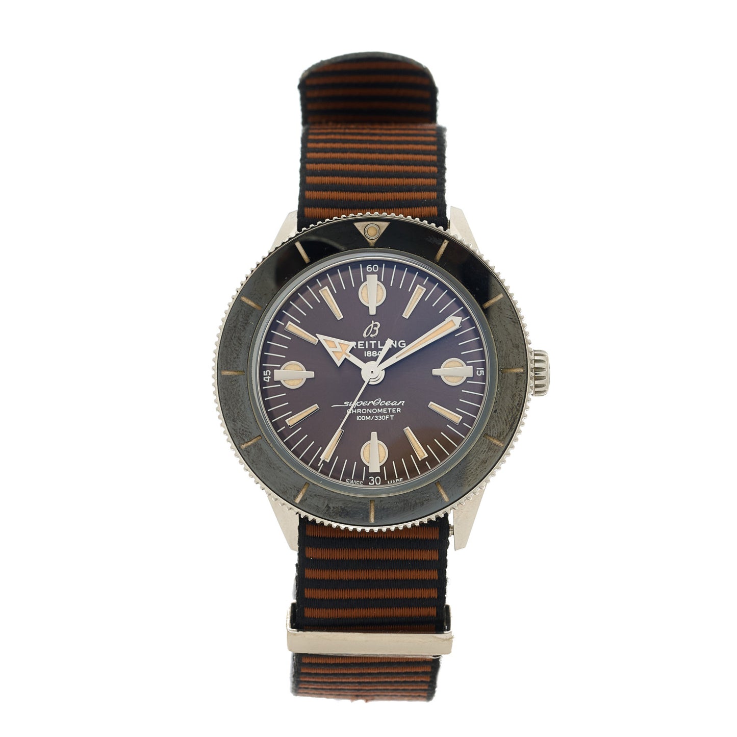 Stainless Steel Fabric 42mm Superocean Heritage 57 Automatic Watch Brown A10370A1Q1W1