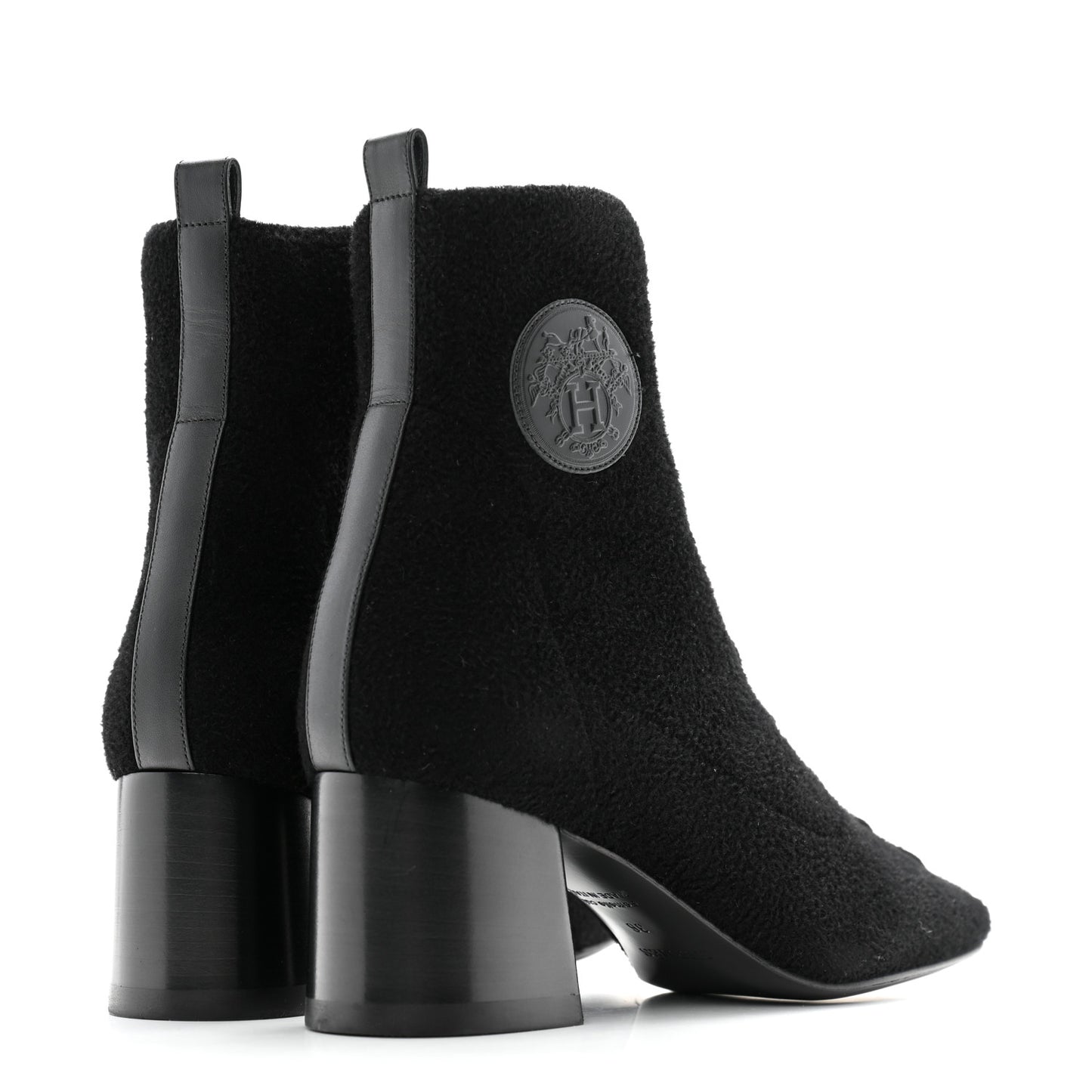 Knit Calfskin Jenna 60 Ankle Boots 36 Black