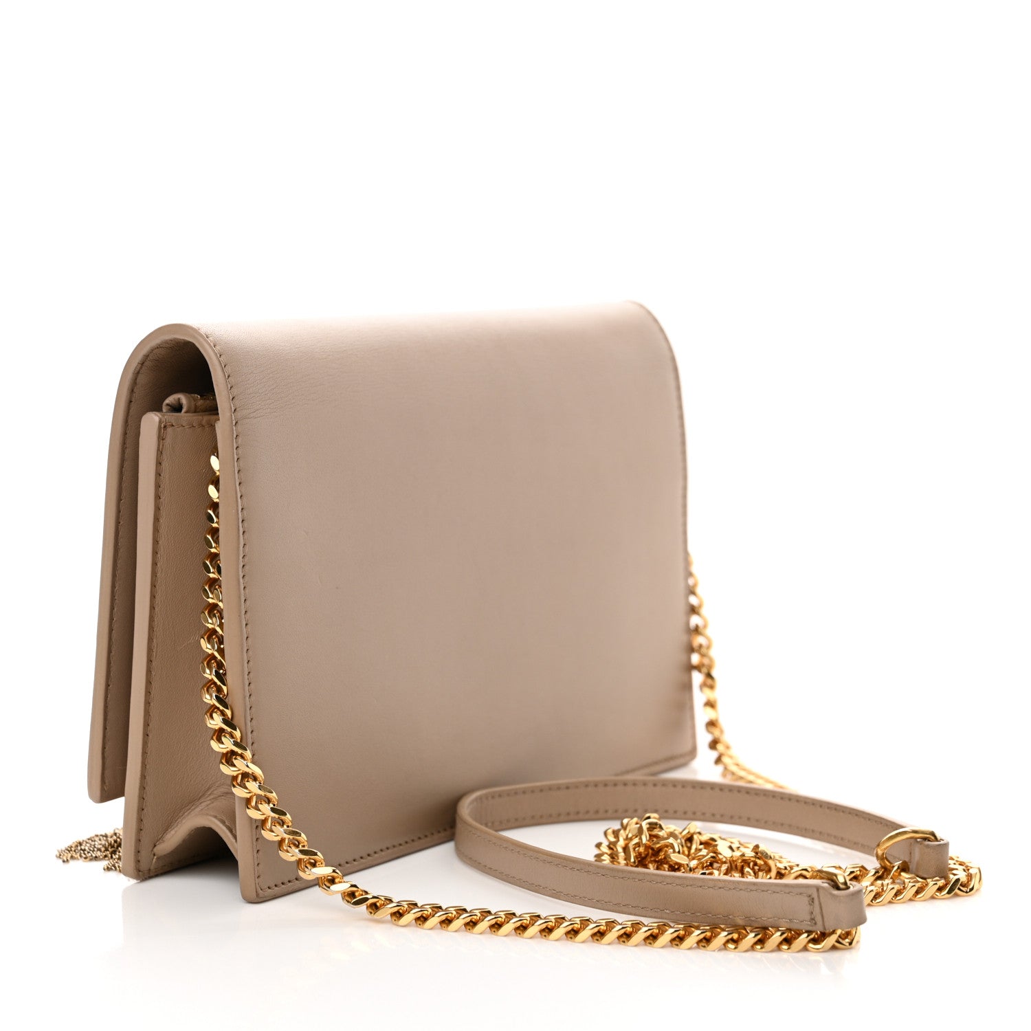 Saint Laurent Smooth Calfskin Classic Monogram Kate Tassel Chain Wallet Nude Powder 3 of 13