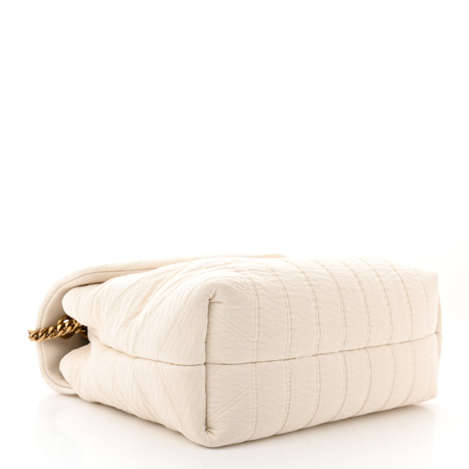 Saint Laurent Cotton Gauze Y Quilted Monogram Small Loulou Chain Satchel Vanilla Ice 4 of 10