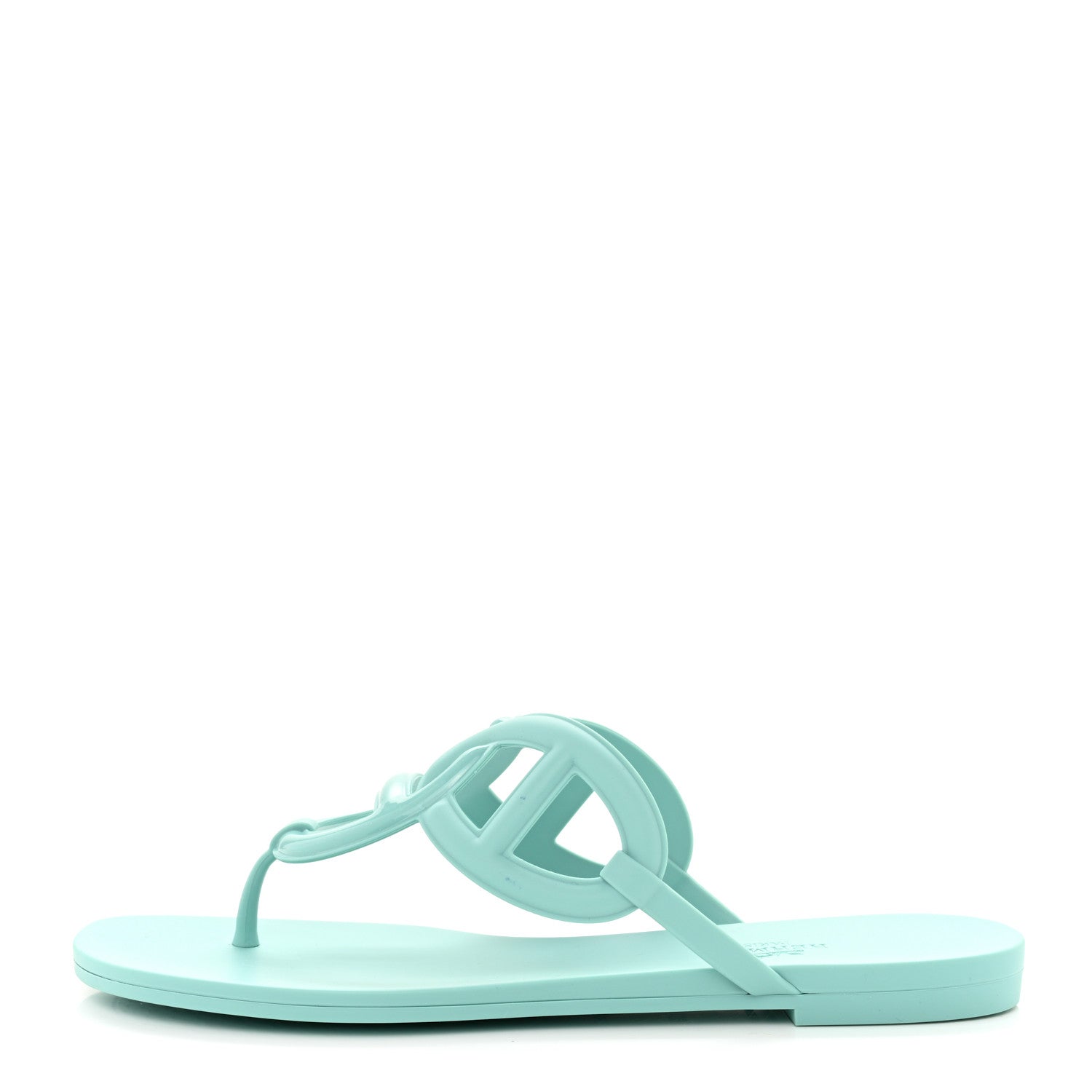 Hermes Rubber Womens Egerie Sandals 39 Vert Embrun 1 of 9