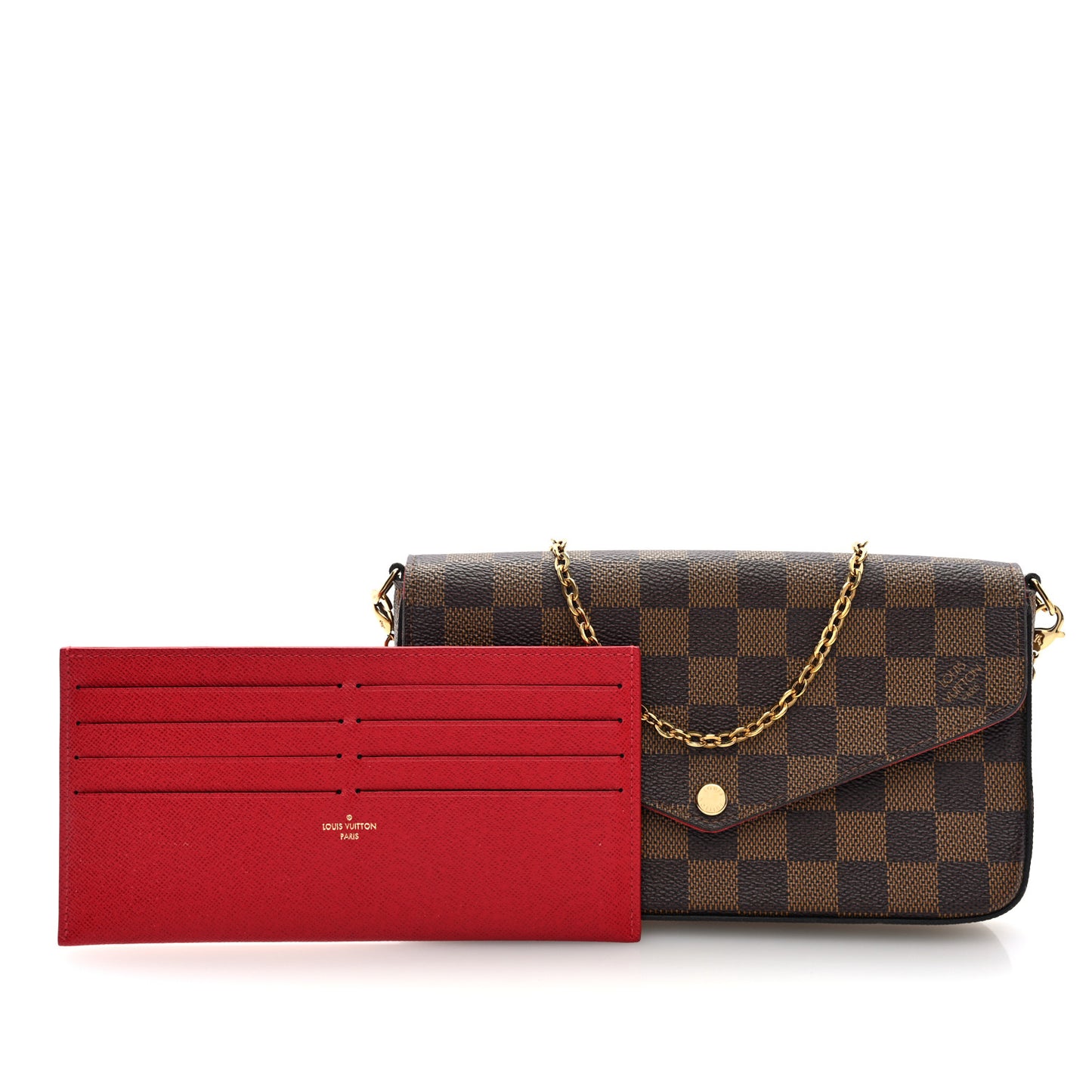 Damier Ebene Pochette Felicie Chain Wallet