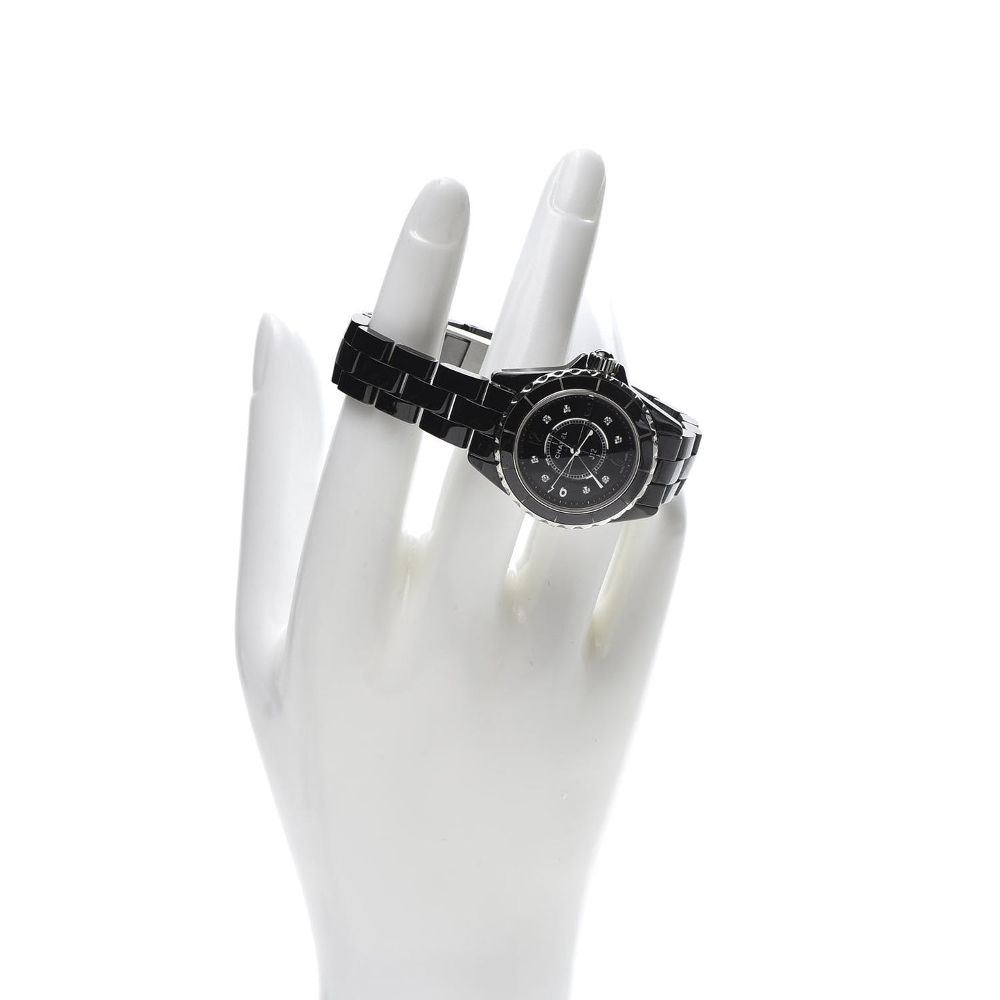 Stainless Steel Ceramic Diamond 29mm J12 Quartz Watch Black