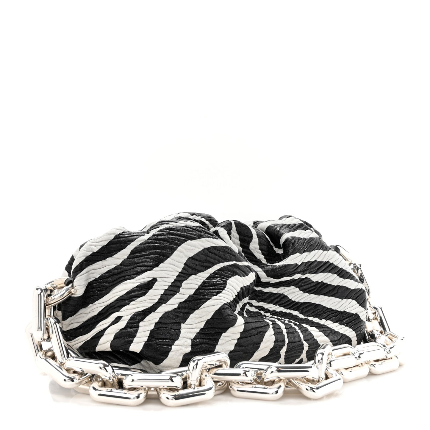 Nappa Zebra Print The Pouch Oversized Clutch White Black
