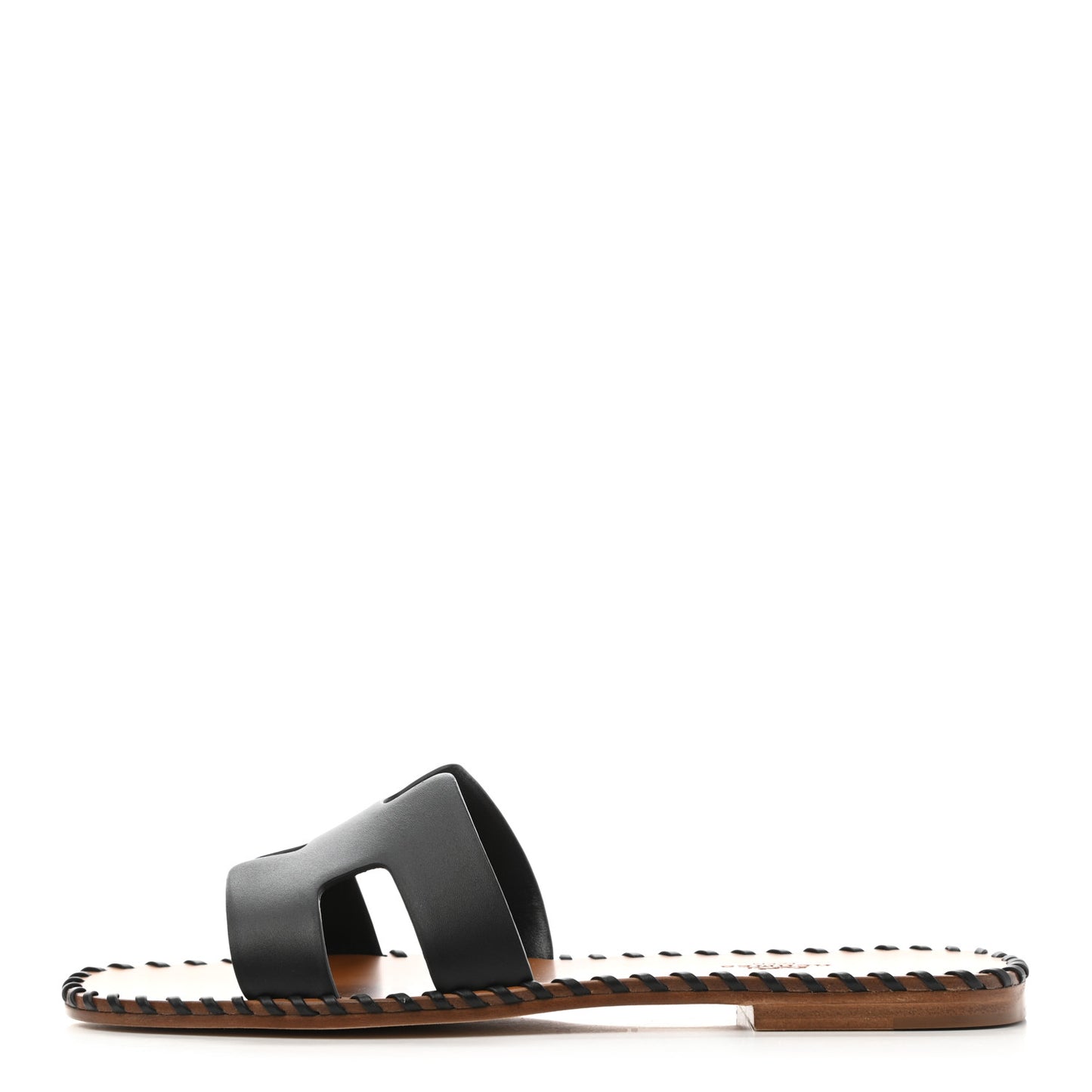 Box Calfskin Braided Oran Sandals 38 Black