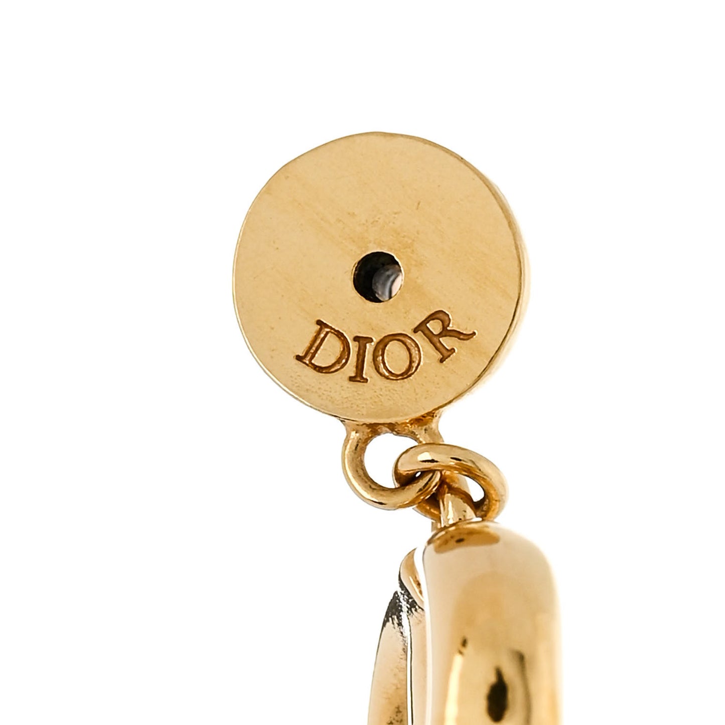 Metal Petit CD Drop Earrings Gold