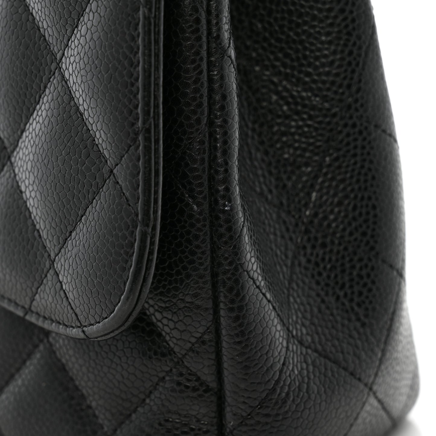 Caviar Quilted Jumbo Double Flap Black