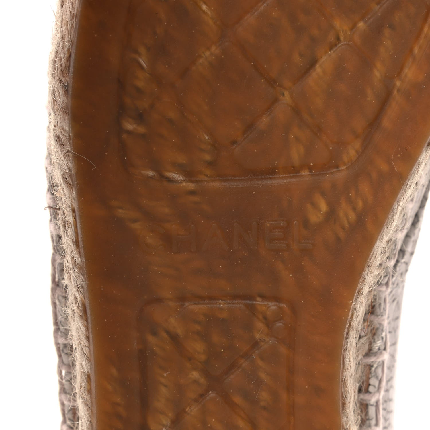 Chanel Crackled Calfskin High Top Espadrilles 38 Light Beige Black 6 of 10