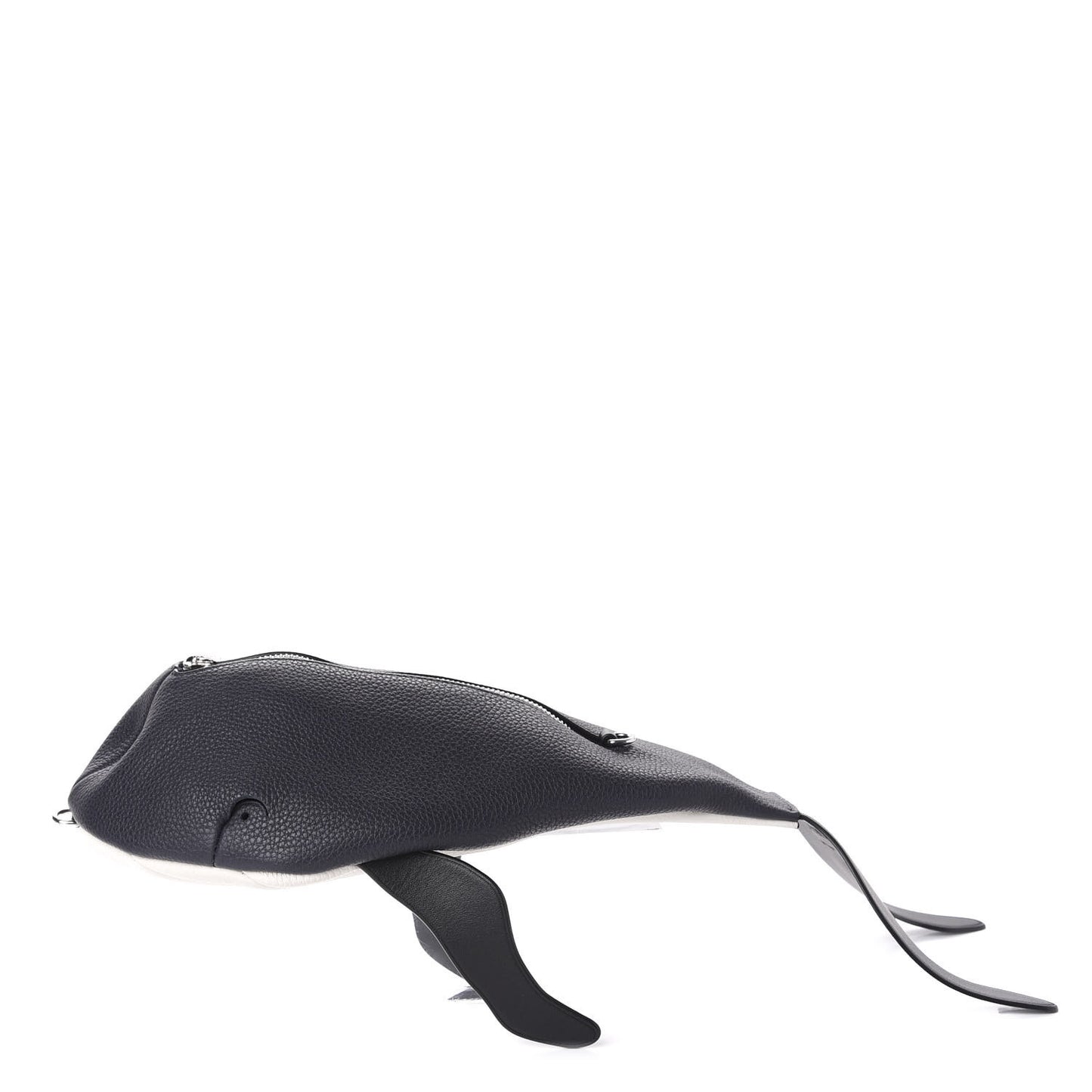 Calfskin Paula's Ibiza Mini Whale Crossbody Bag Black White