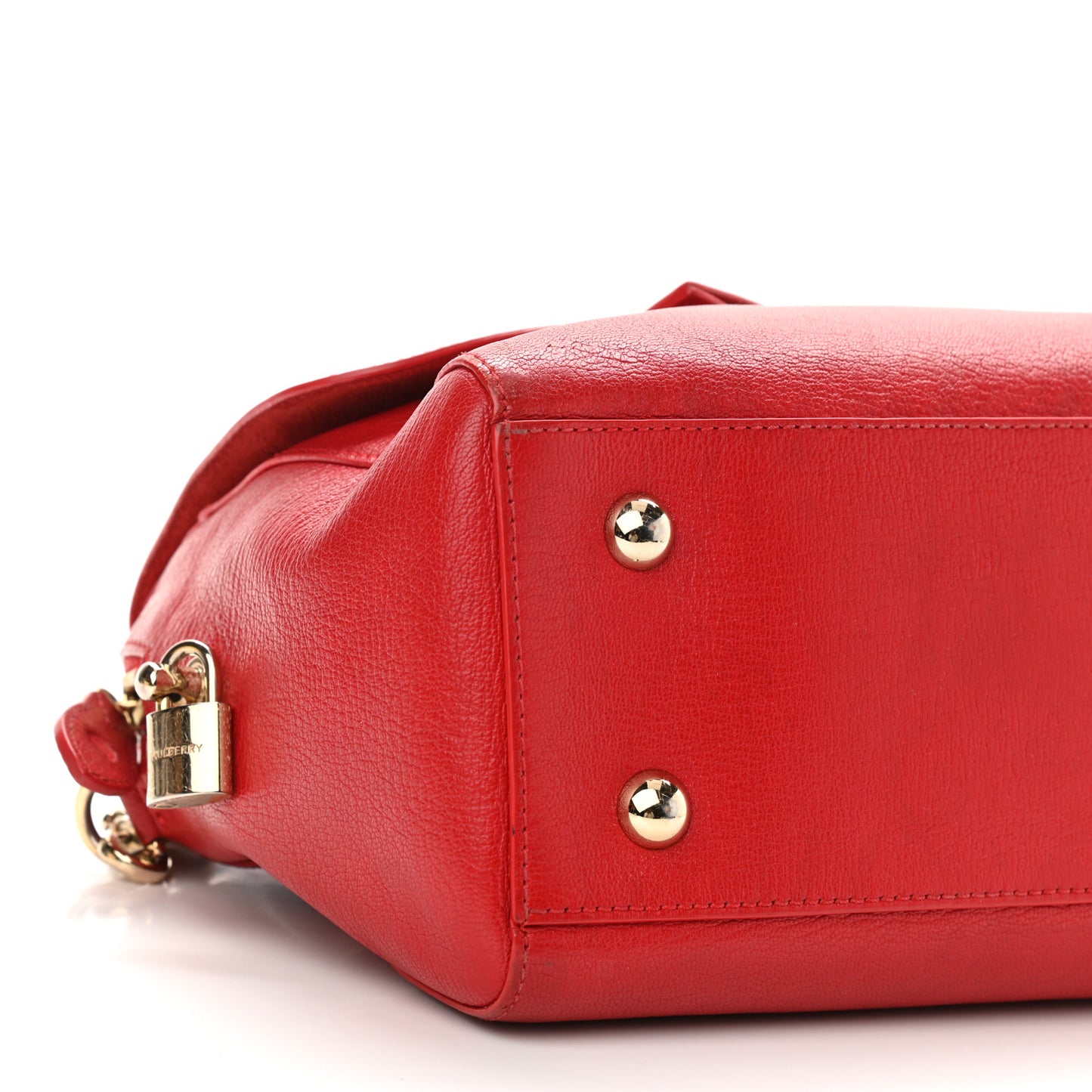 Glossy Goatskin Small Del Rey Satchel Red