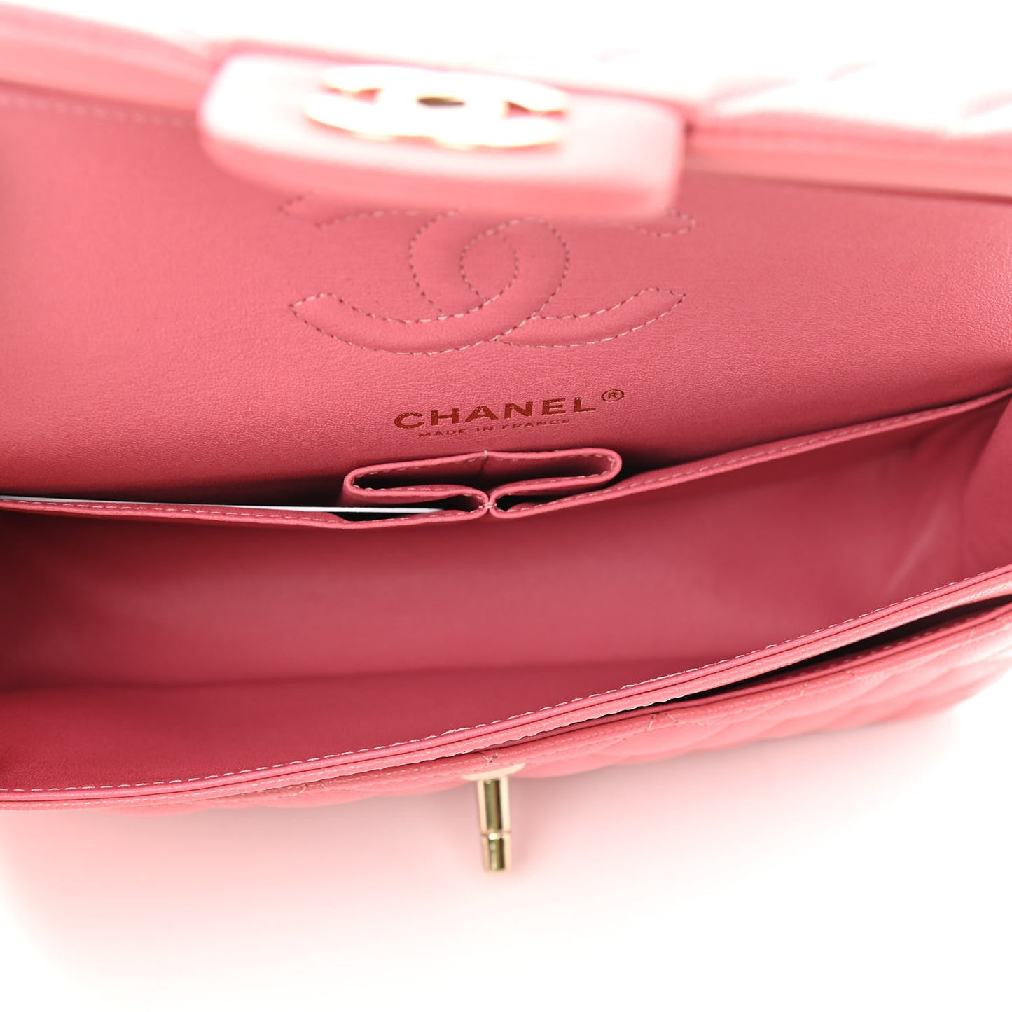 Caviar Quilted Small Double Flap Pink