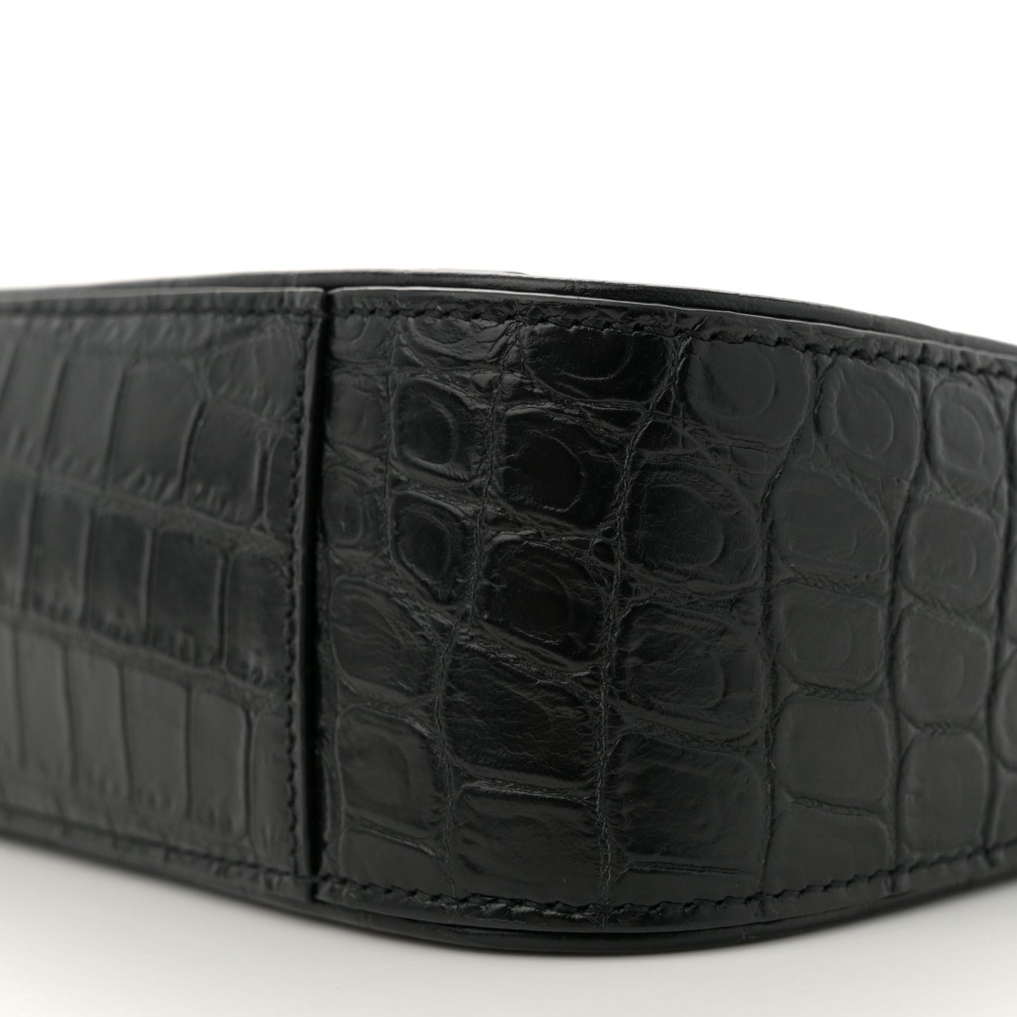 Calfskin Crocodile Embossed LE 5 A 7 Hobo Black