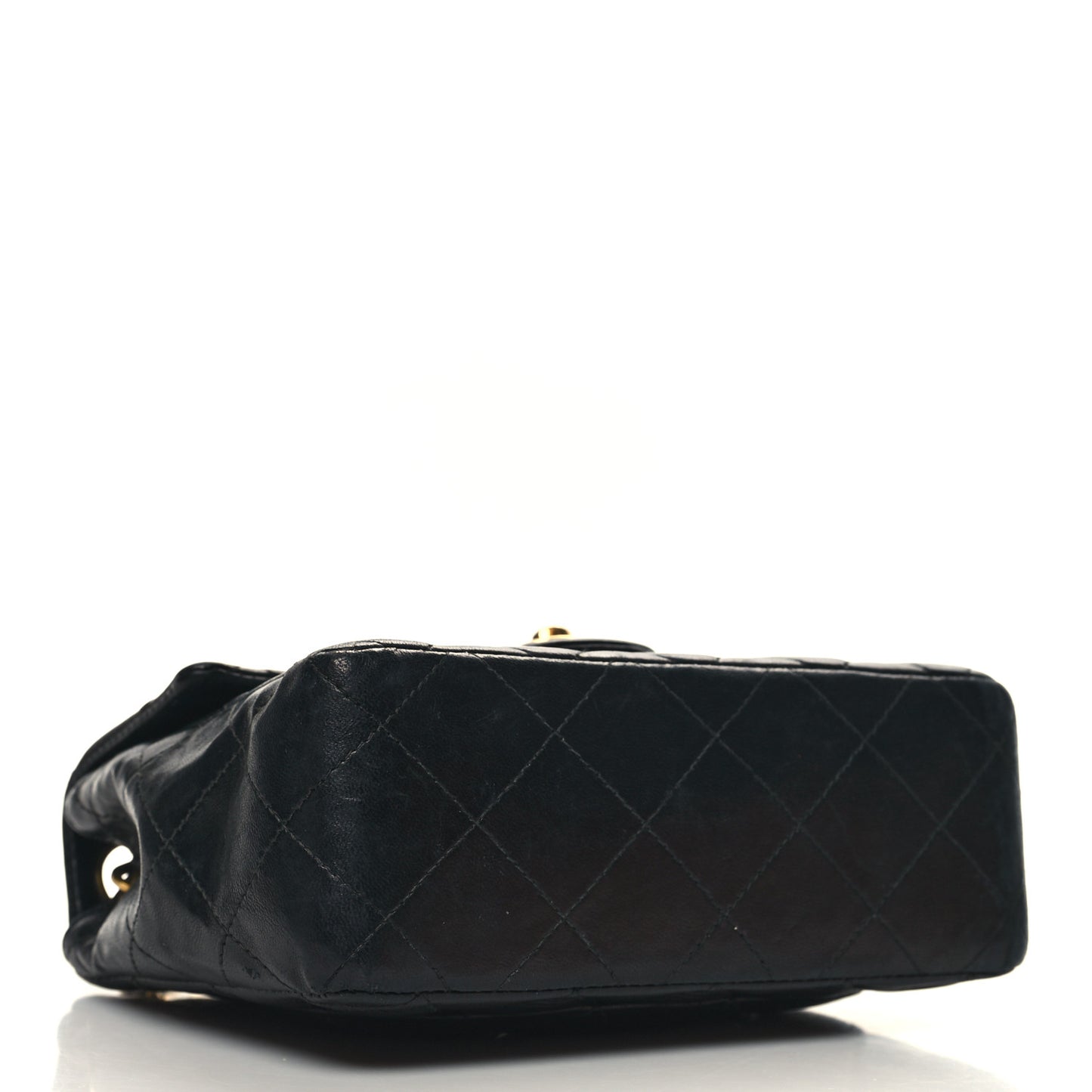 Lambskin Quilted Mini Square Flap Black