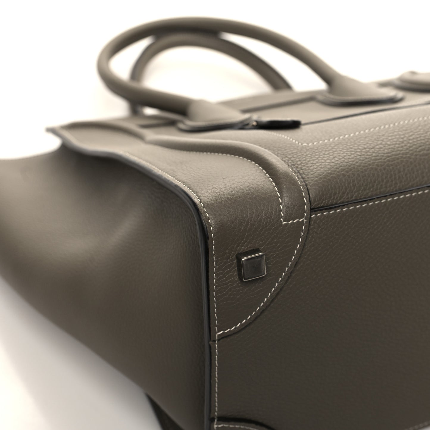 Drummed Calfskin Mini Luggage Souris