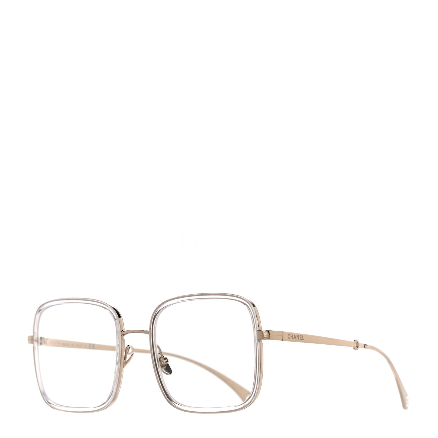Metal Removable Pearl Chain Square Eyeglasses 2195-S Silver
